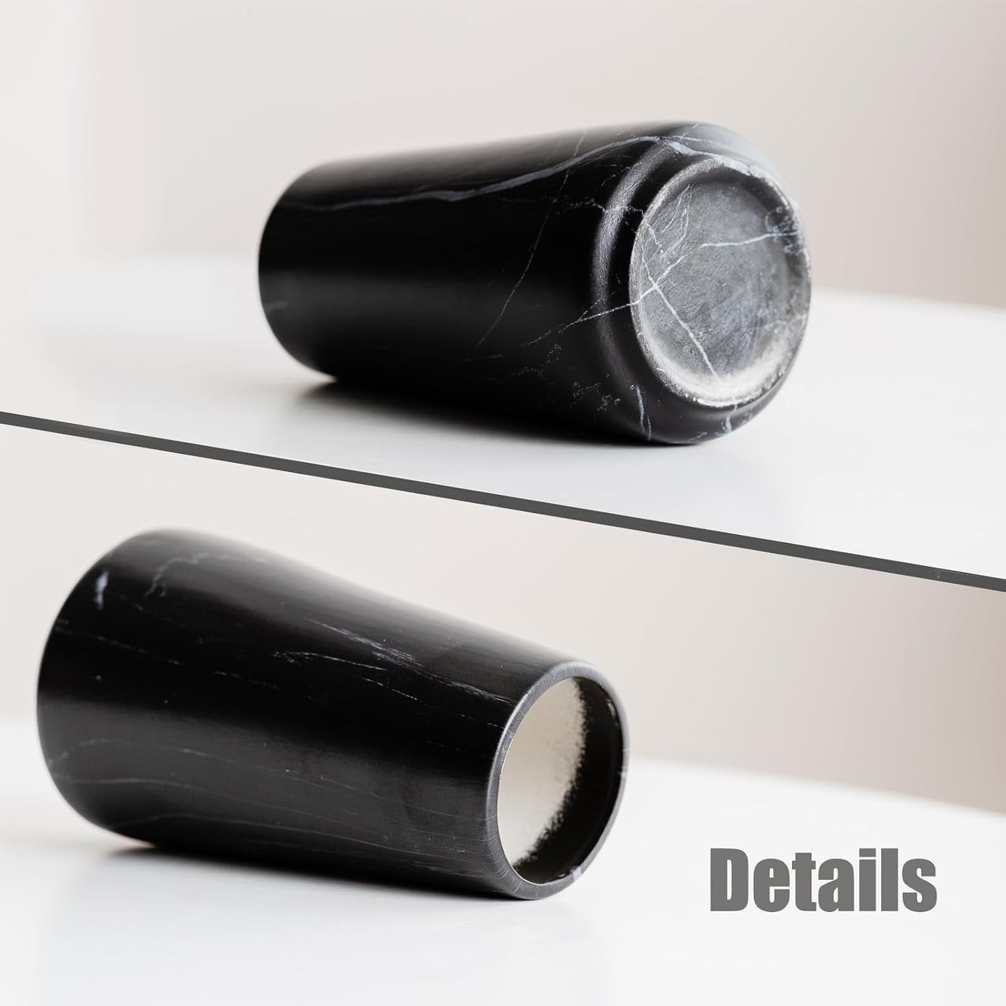 6" Simple Modern Ceramic Vases for Flower/Pampas Grass / Marble Black / Small