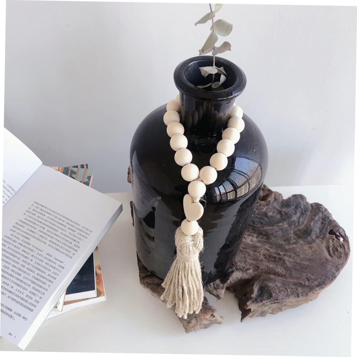 Rustic Wooden Bead Garland / 11 Inch