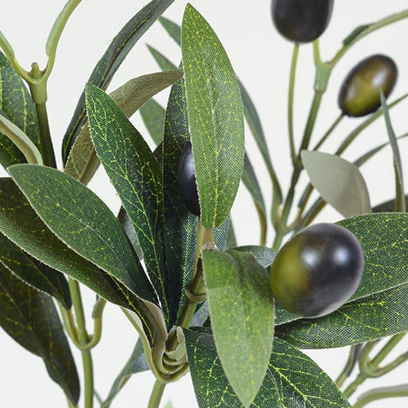Faux Olive Branches for Vase 11.4'' Fake Plant Olive Tree Branches Artificial Greenery / Set of 12