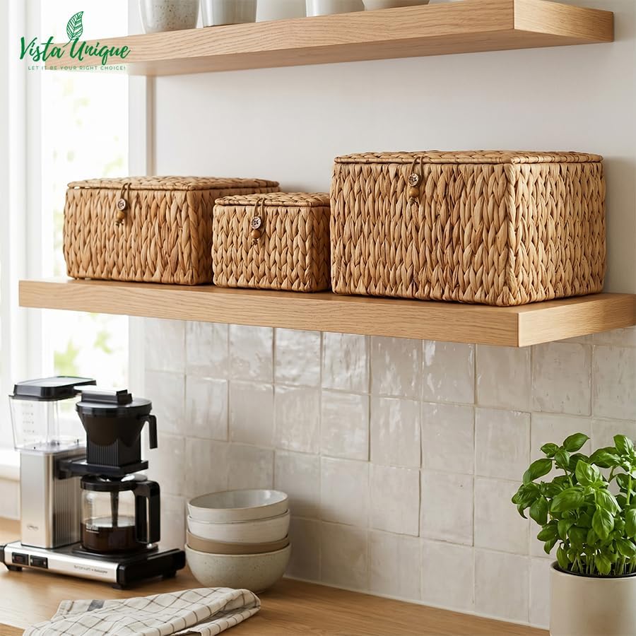 Woven Wicker Basket / Natural / Set of 3