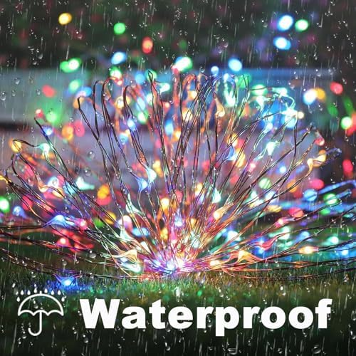 Lomotech Solar Fairy Lights Outdoor, 2 Pack Total 66ft 200 LED,Multicolor