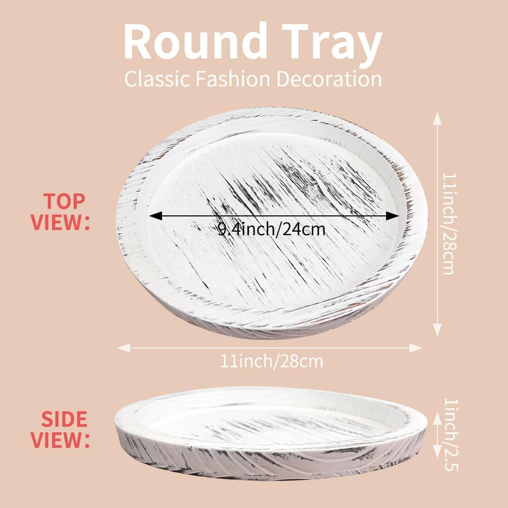 Wooden Coffee Table Trays / White / Set of 2