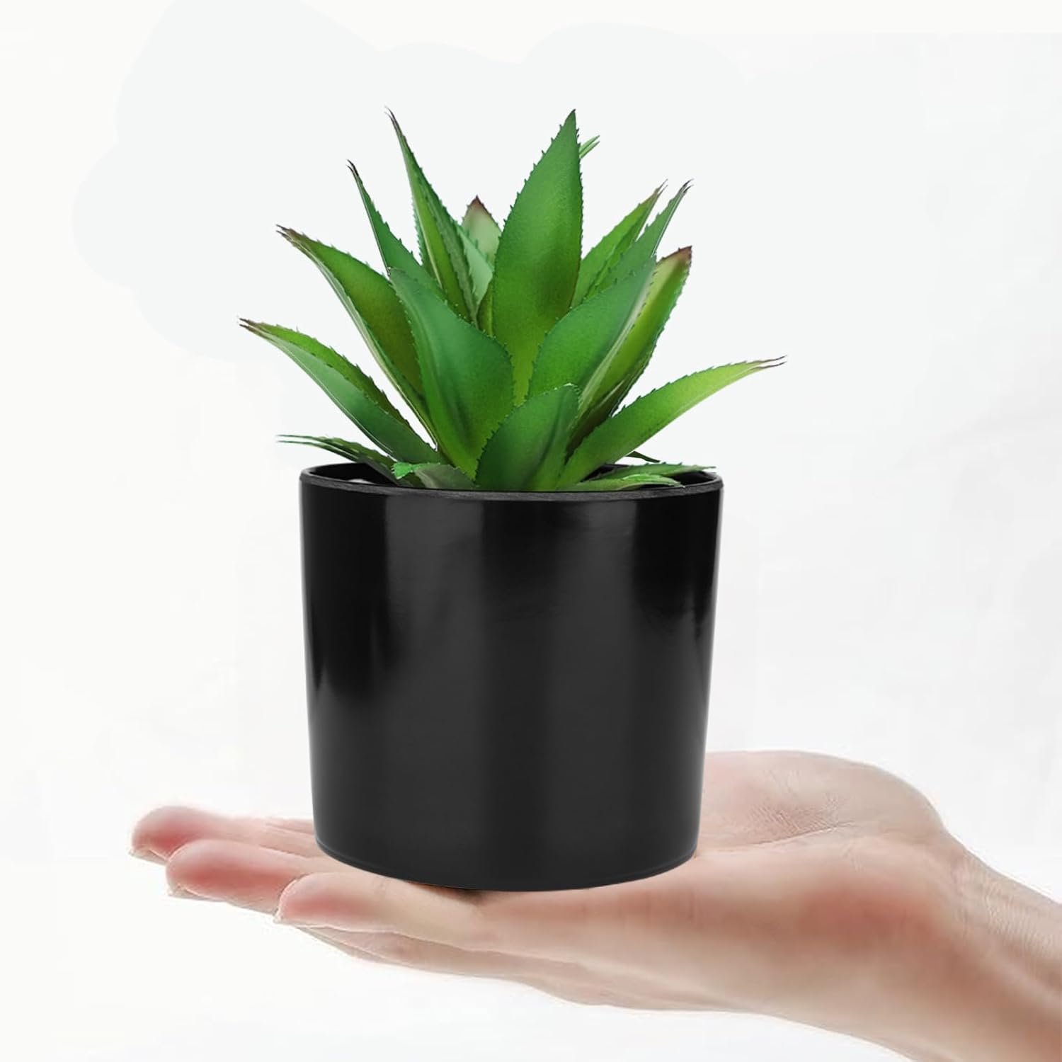 Artificial Succulents Faux Potted Plant Decor / Faux Plants-black