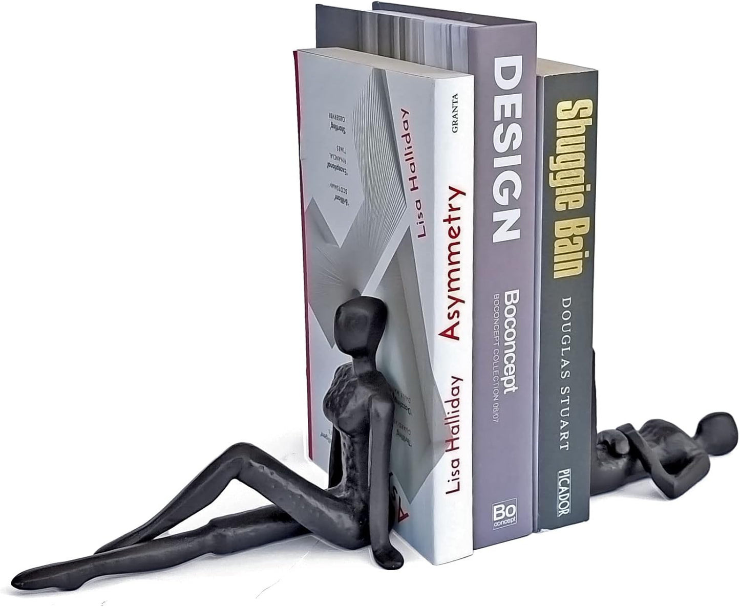 Book Stoppers / Yoga-Style Decorative Bookends / Black