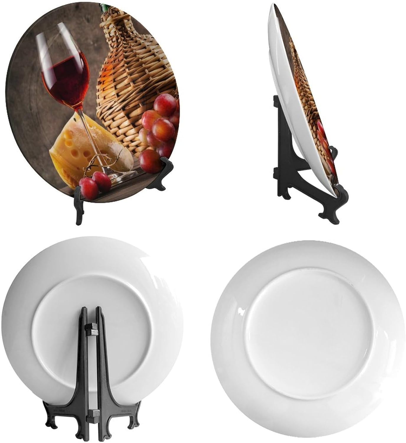 Display Stand / Home Wobble-Plate / 8 Inch / Cheese Grapes and Wine