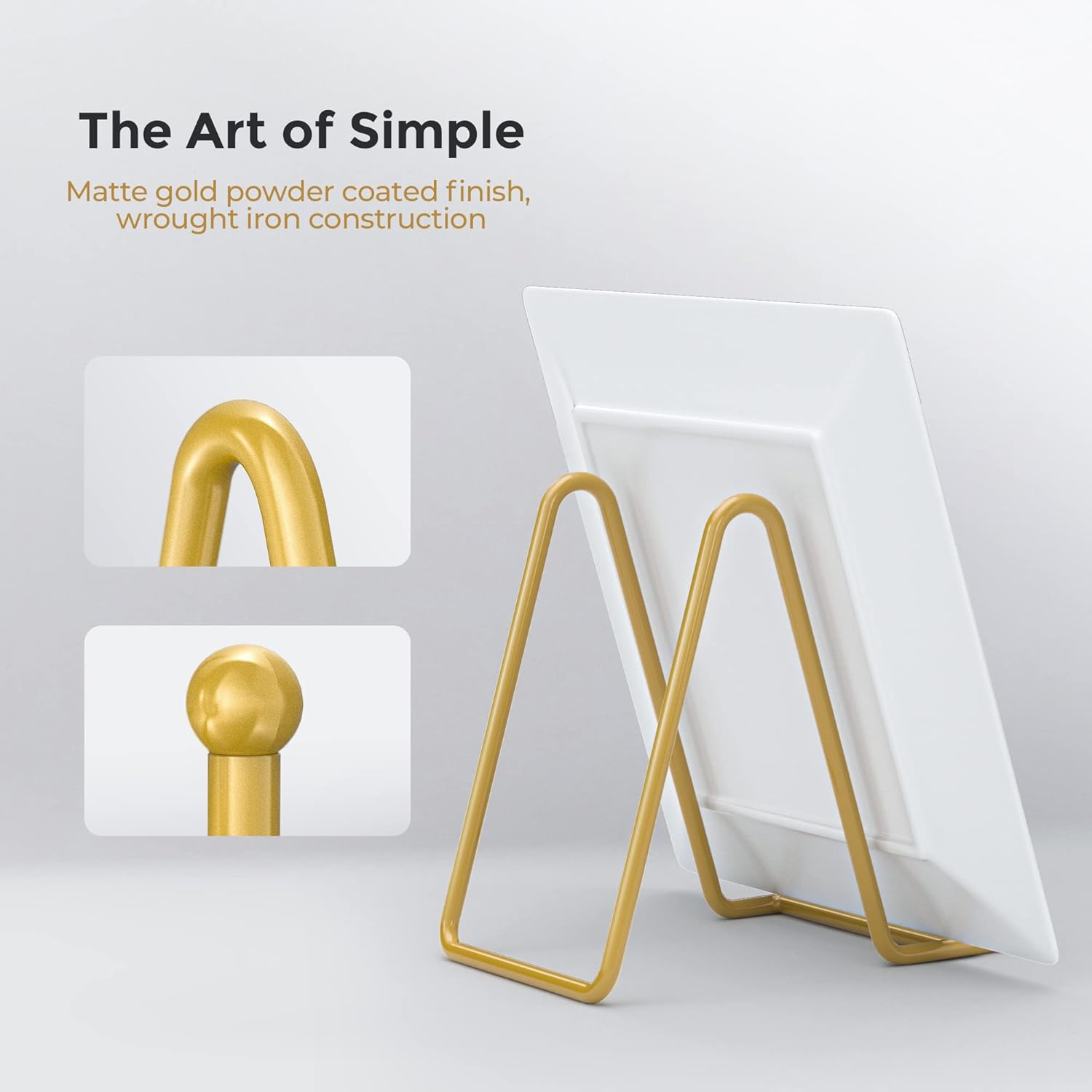 Display Stand + Metal Frame Holder for Picture / Gold - 3 Inch / 3 Inch / Set of 4