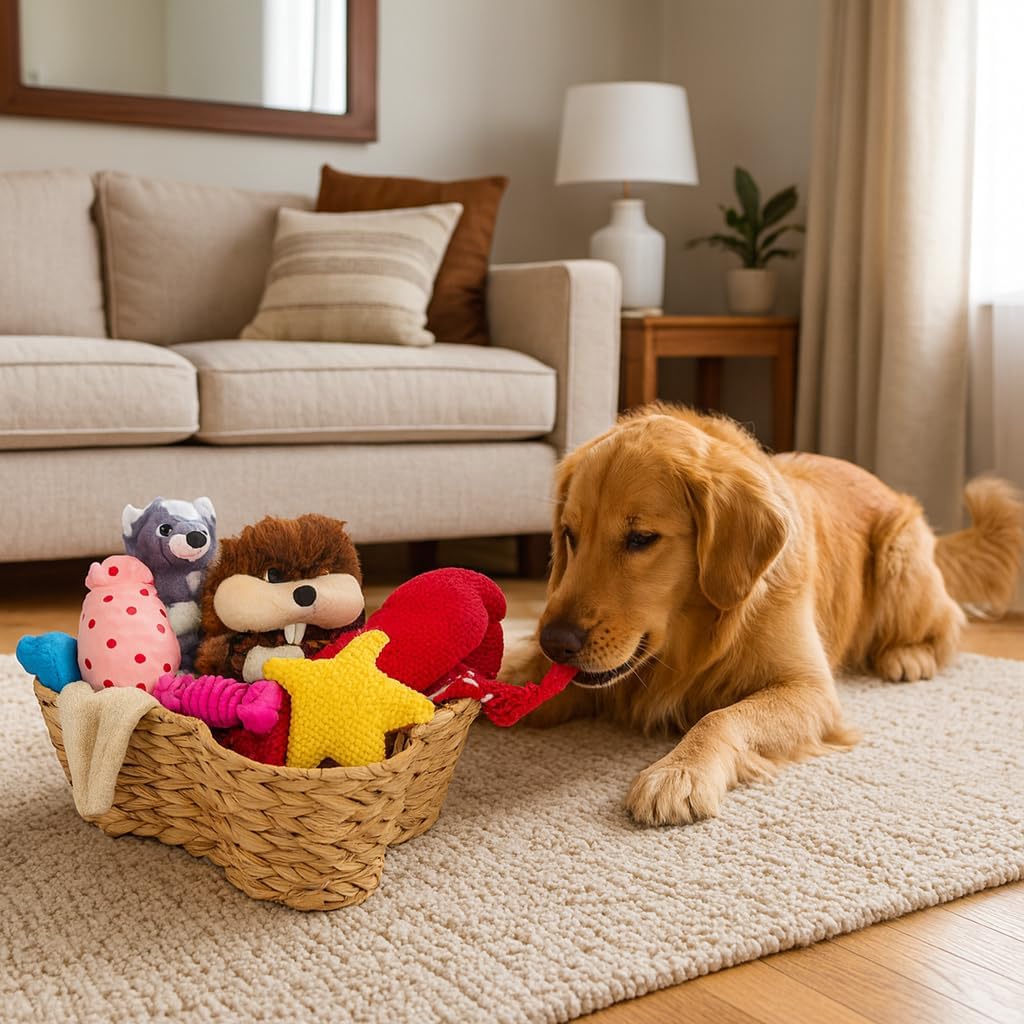 Wicker Pet Toy Bin Organizer / 17 x 13 / Regular