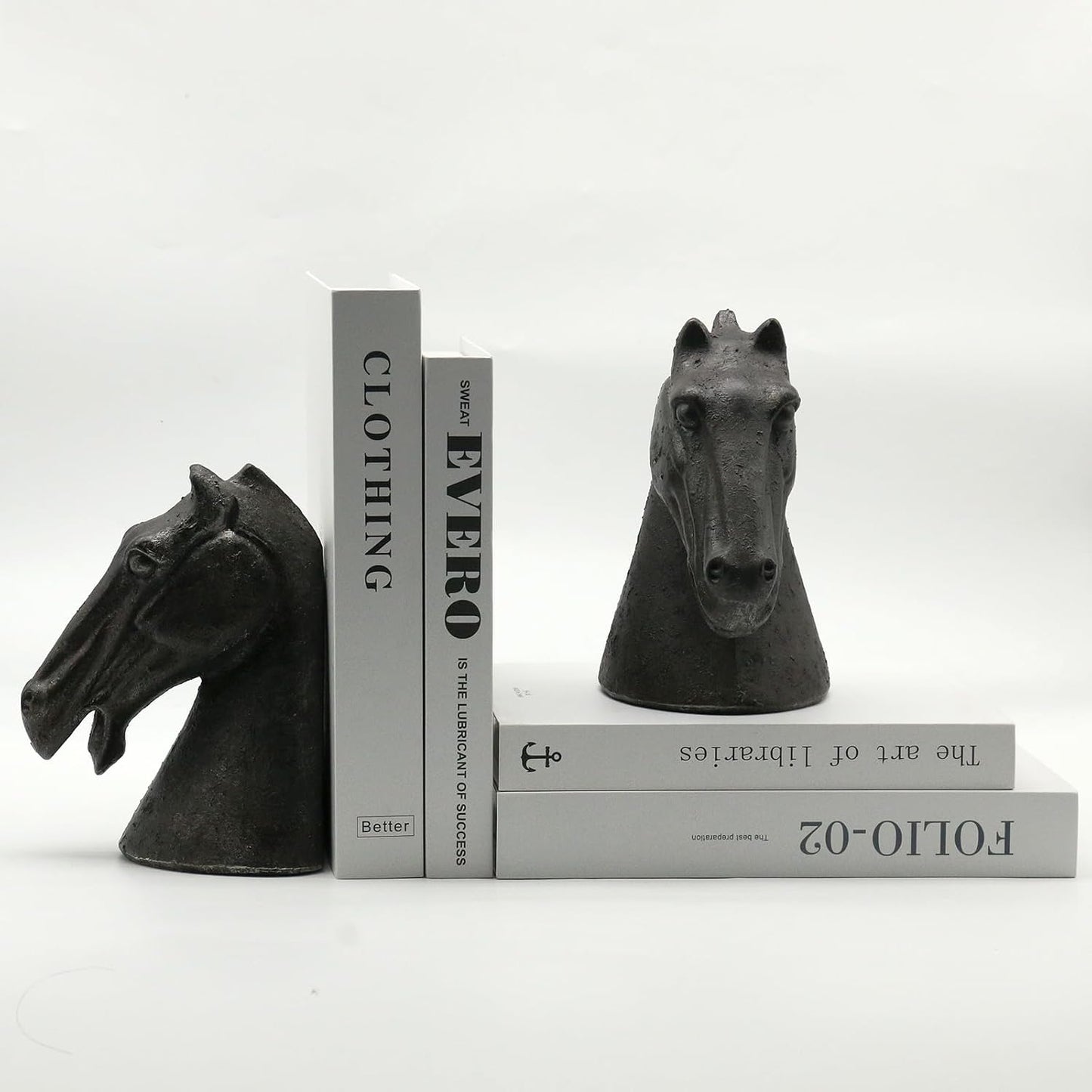 Decorative Bookends / Heavy Duty Non-Slip Book Holders / Horse Head
