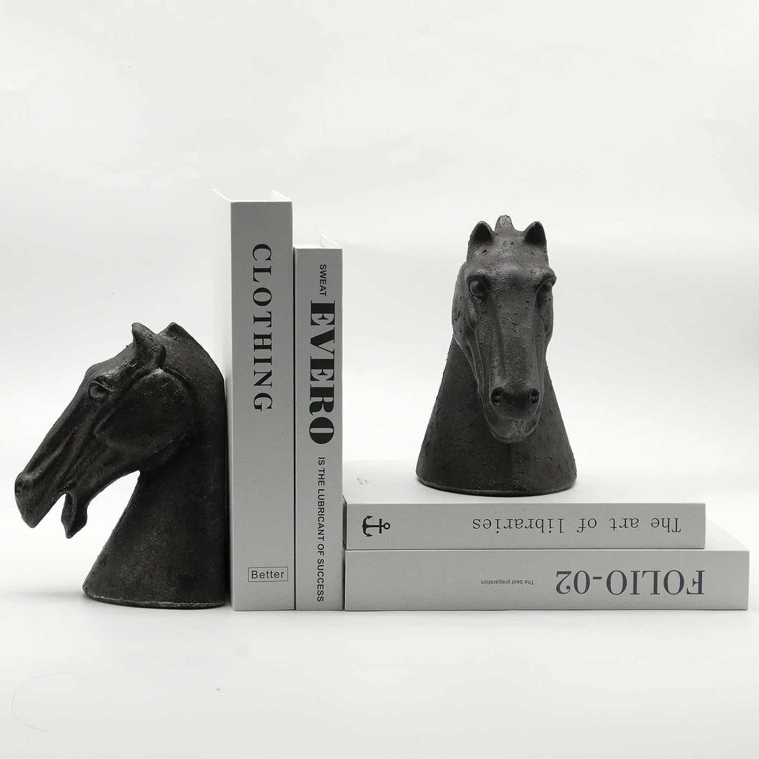 Decorative Bookends / Heavy Duty Non-Slip Book Holders / Horse Head