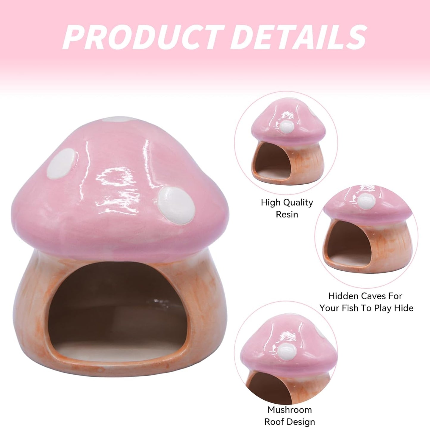 Ceramic Fish Tank Hideout Landscaping / Pink