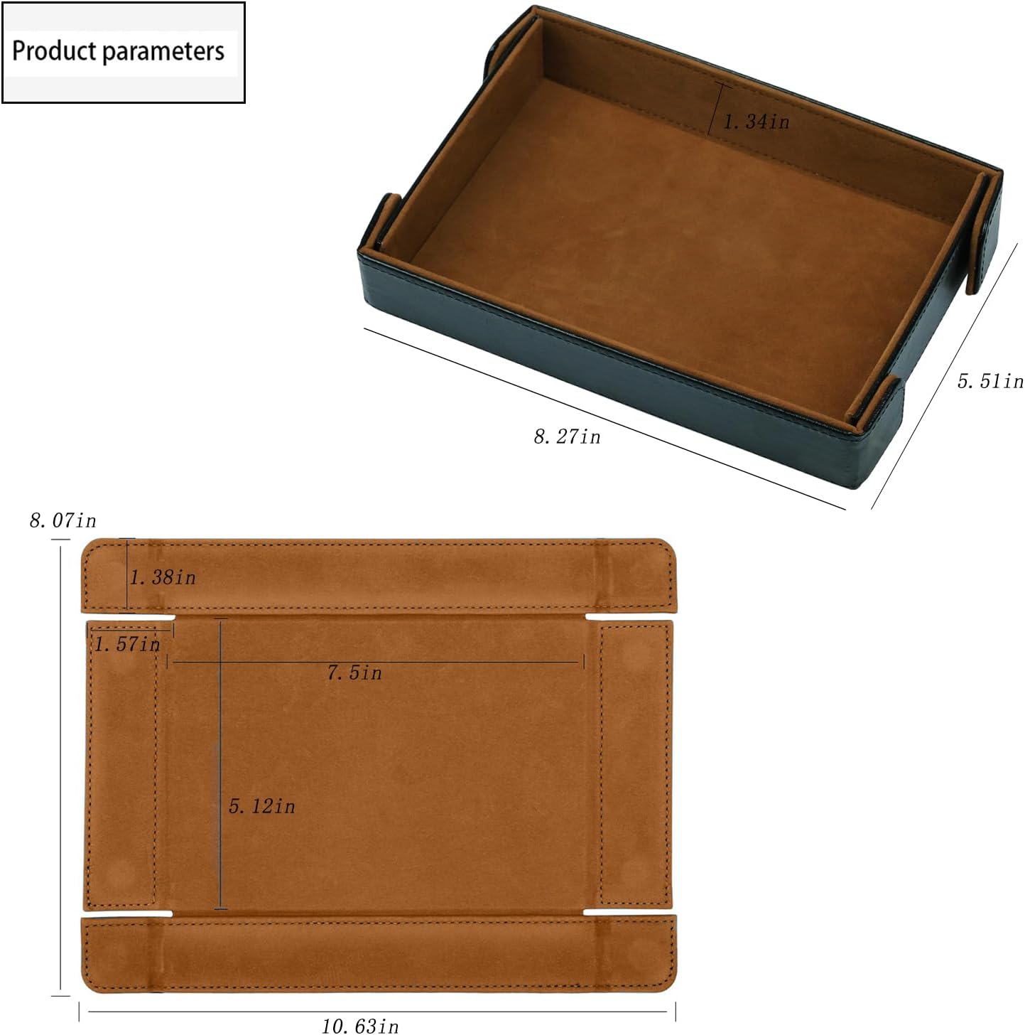 Valet Tray Desktop Storage Organizer Catchall Tray for Jewelry