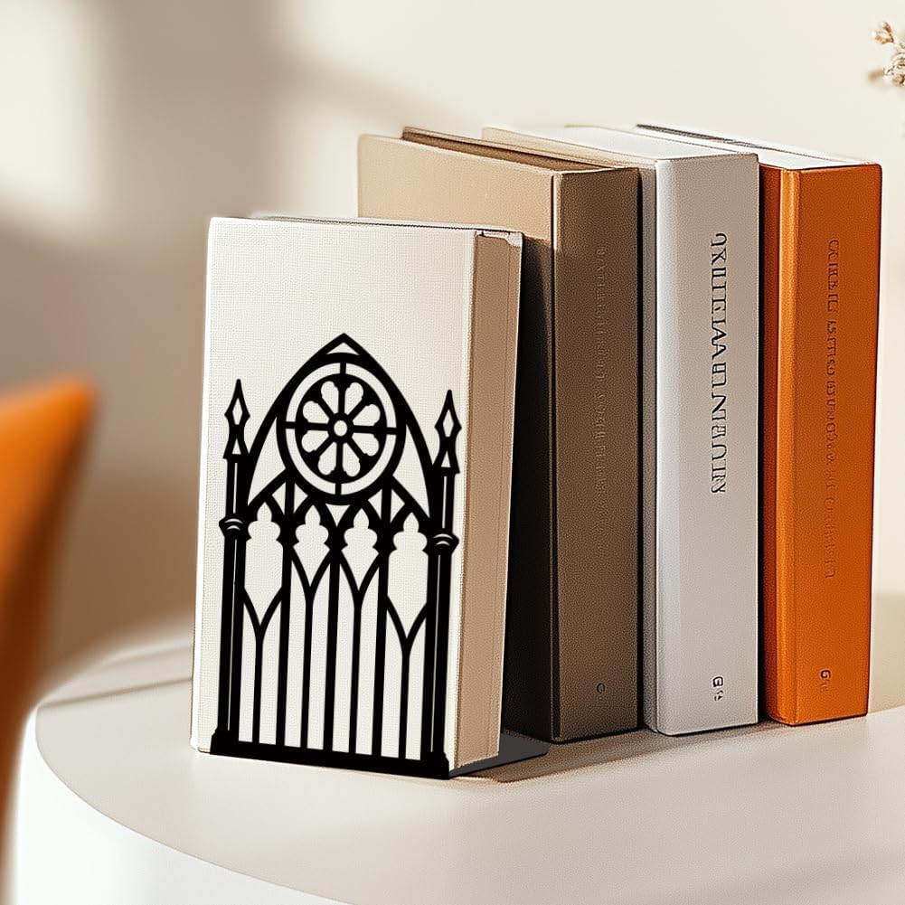 Metal Bookends for Desk Organizer / Gothic Gate