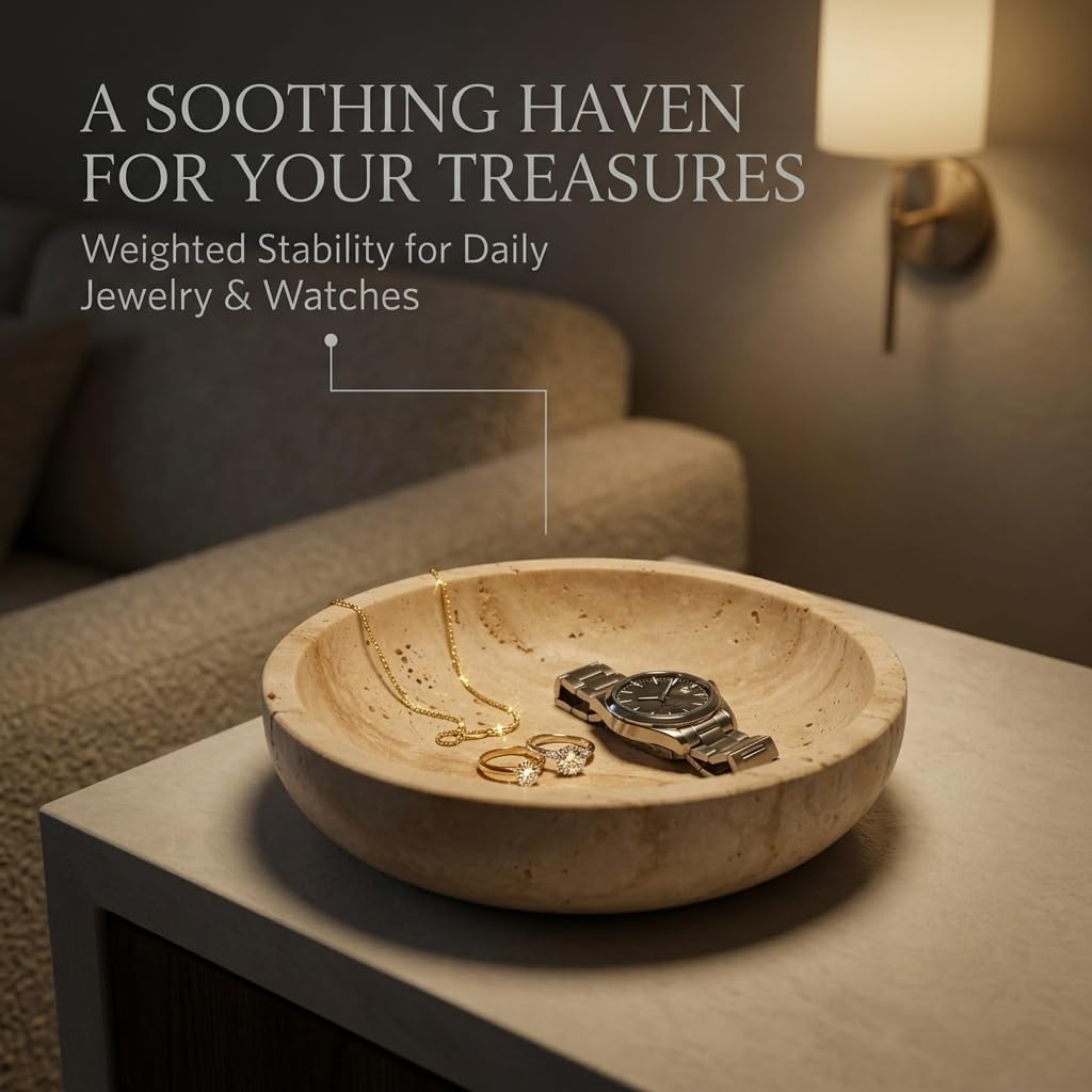Marble Travertine Decorative Bowl / Natural
