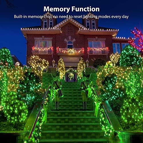 Brizled Outdoor Christmas Lights Green, 78.74ft 240 LED Mini Light String