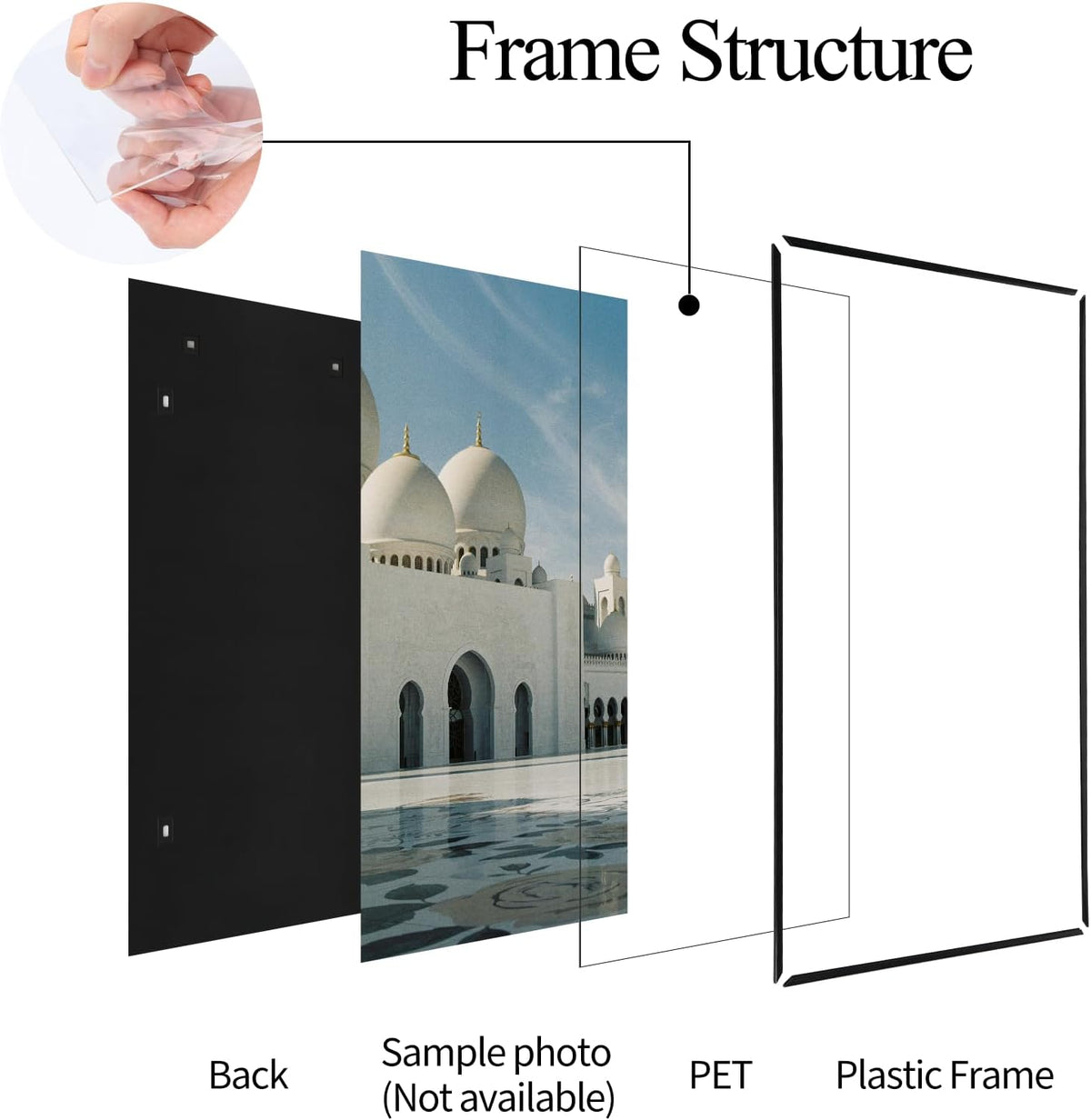 Lavezee 24x36 Poster Frame Black, Lightweight 24 x 36 Poster Frames for Wall Mounting, Display 24 by 36 Pictures