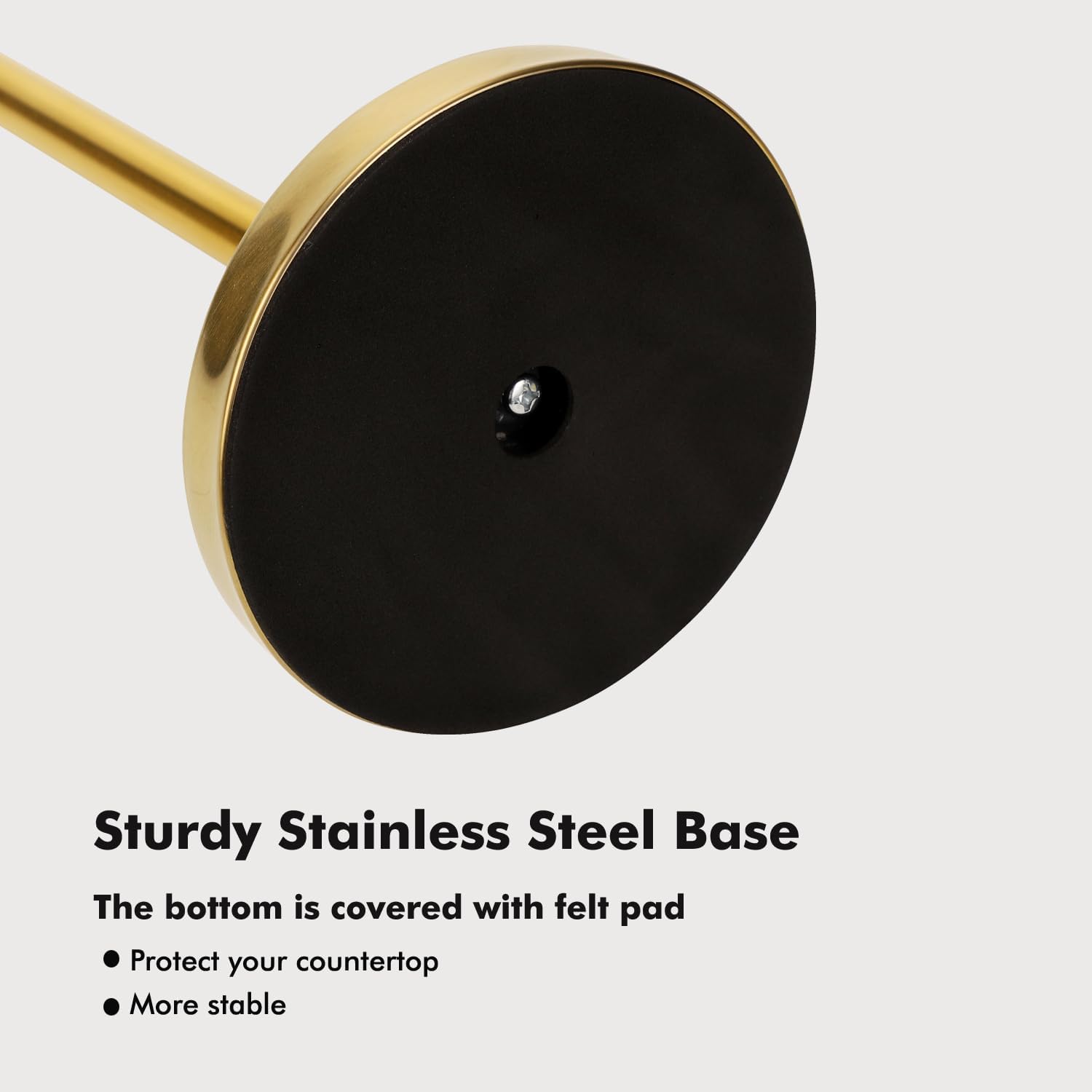 Paper Towel Holder Stand, Gold Paper Towel Holder Countertop, with Weighted Base for One-Handed Operation (Gold)