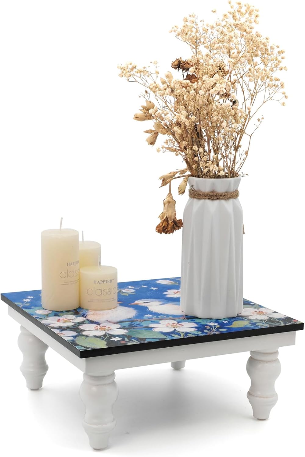 Wooden Riser Decorative Tray / BLUE 02