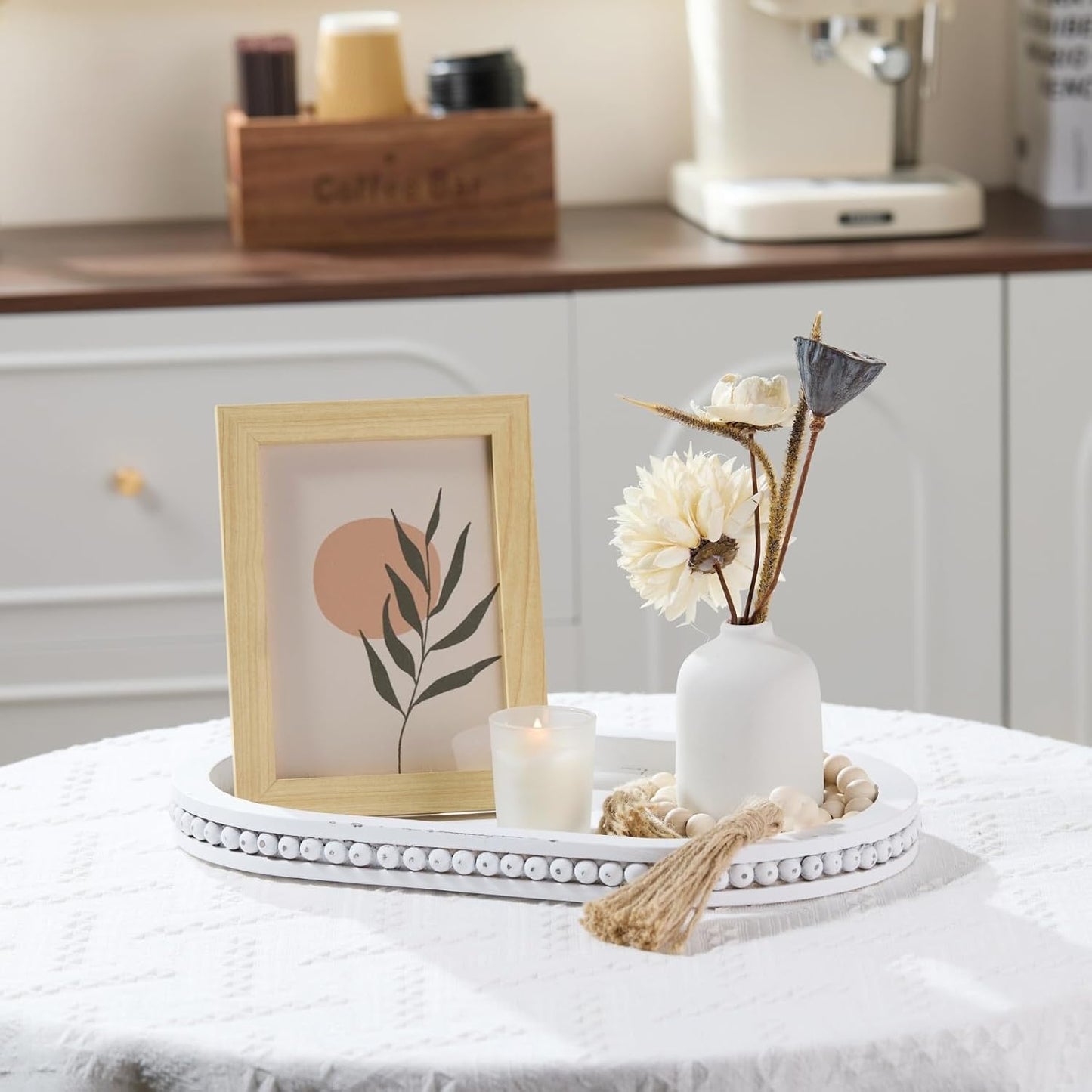 Wood Decorative Tray / Distressed White