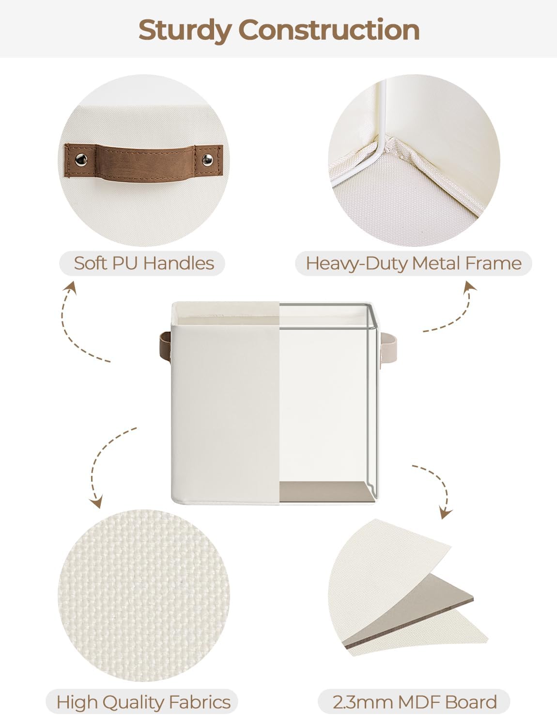 Narrow Storage Bins / Beige
