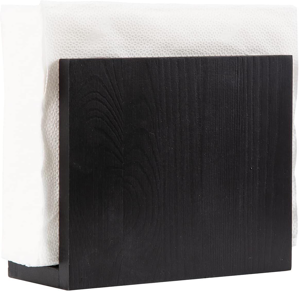 Rustic Wooden Paper Napkin Holder Farmhouse Napkin Storage Dispenser / Black