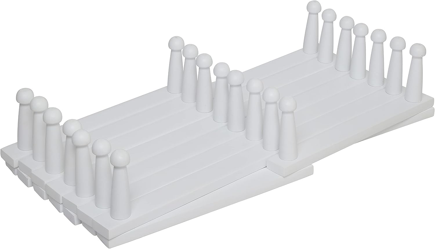 SKOLOO Accordion Wall Hanger with 22 Hooks, Modern Expandable Coat Rack Hat Rack for Wall, Solid Wooden, White