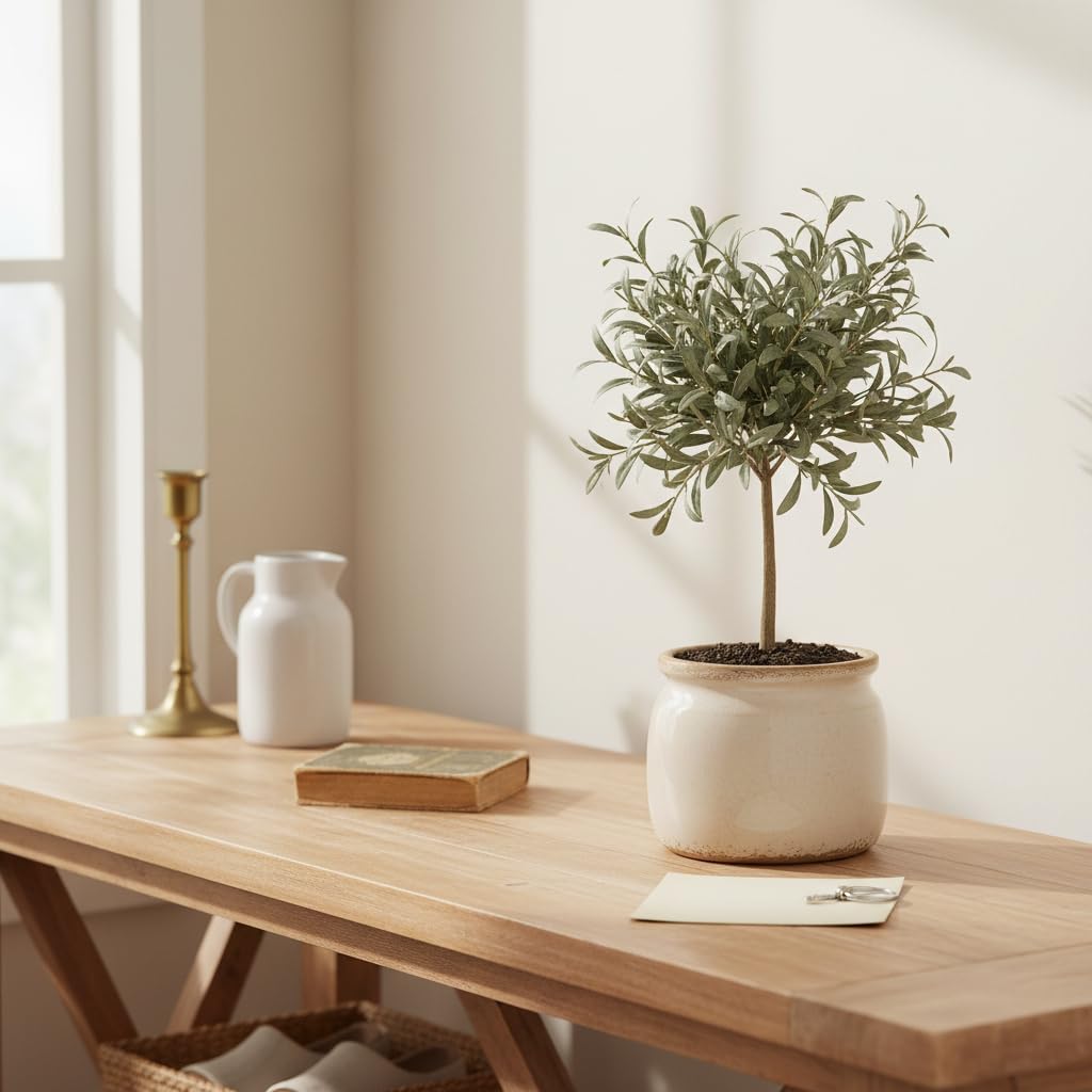 Ceramic Planter & Vase for Wabi Sabi Decor / Antique Ivory / 6.29 Inch
