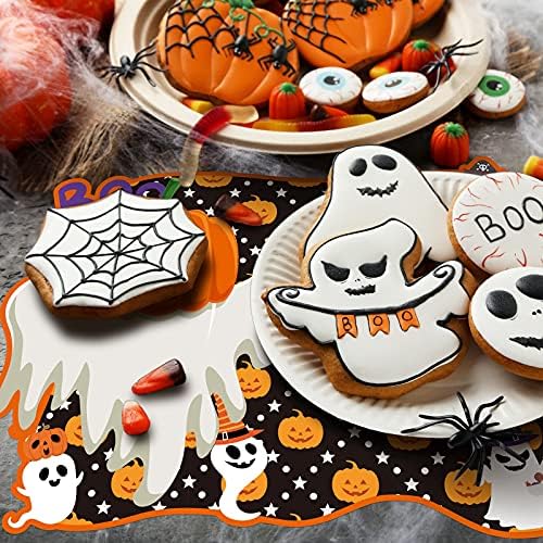 MCEAST 6 Pack Halloween Plastic Placemats Pumpkin Spider Ghost Table Mats