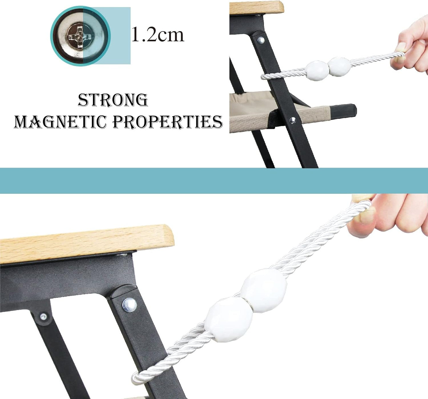 Strong Magnetic Curtain Tiebacks Decorative Rope Tie Backs Holdbacks Porlau | 6 Pack White Outdoor Curtain Rope