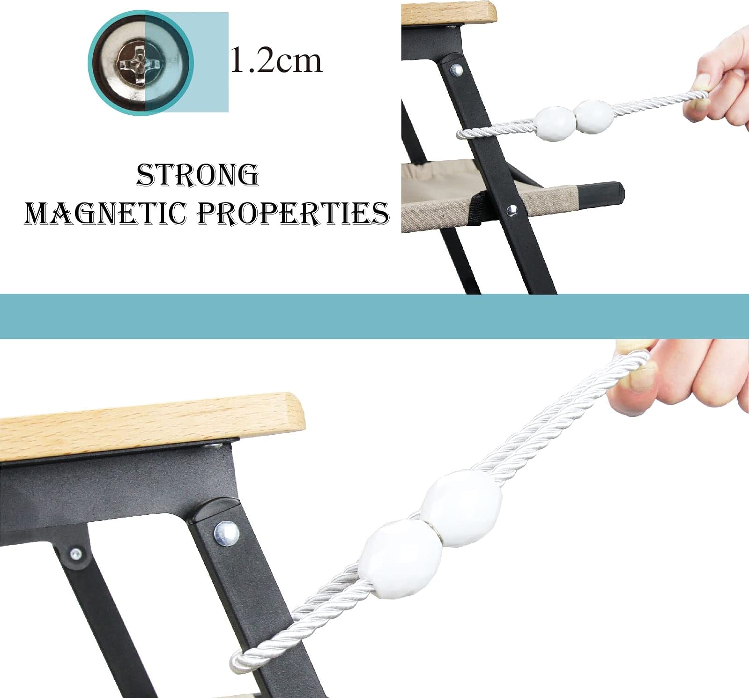 Strong Magnetic Curtain Tiebacks Decorative Rope Tie Backs Holdbacks Porlau | 6 Pack White Outdoor Curtain Rope
