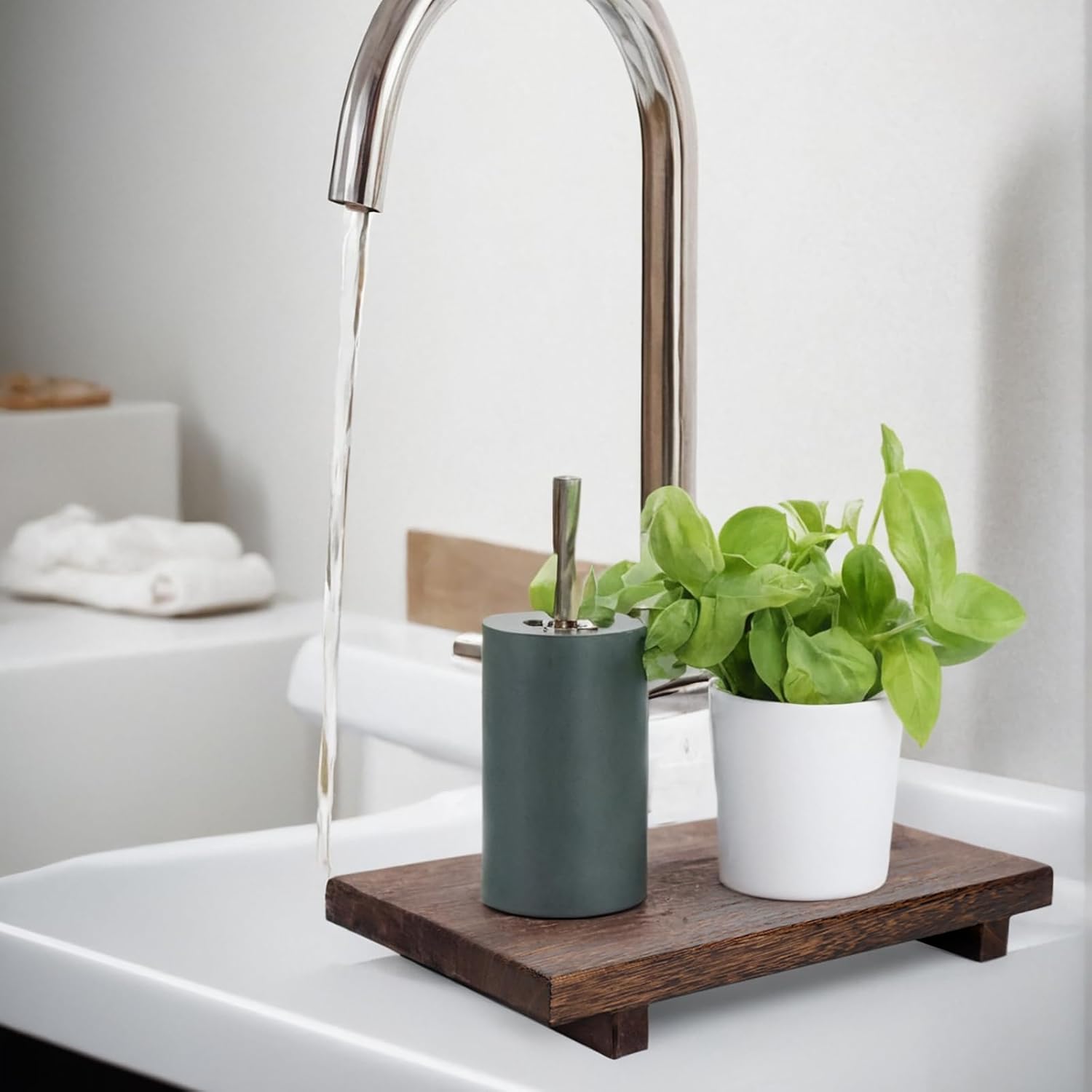 Wood Riser Soap Tray / 9 x 6 / Wooden Riser / Brown