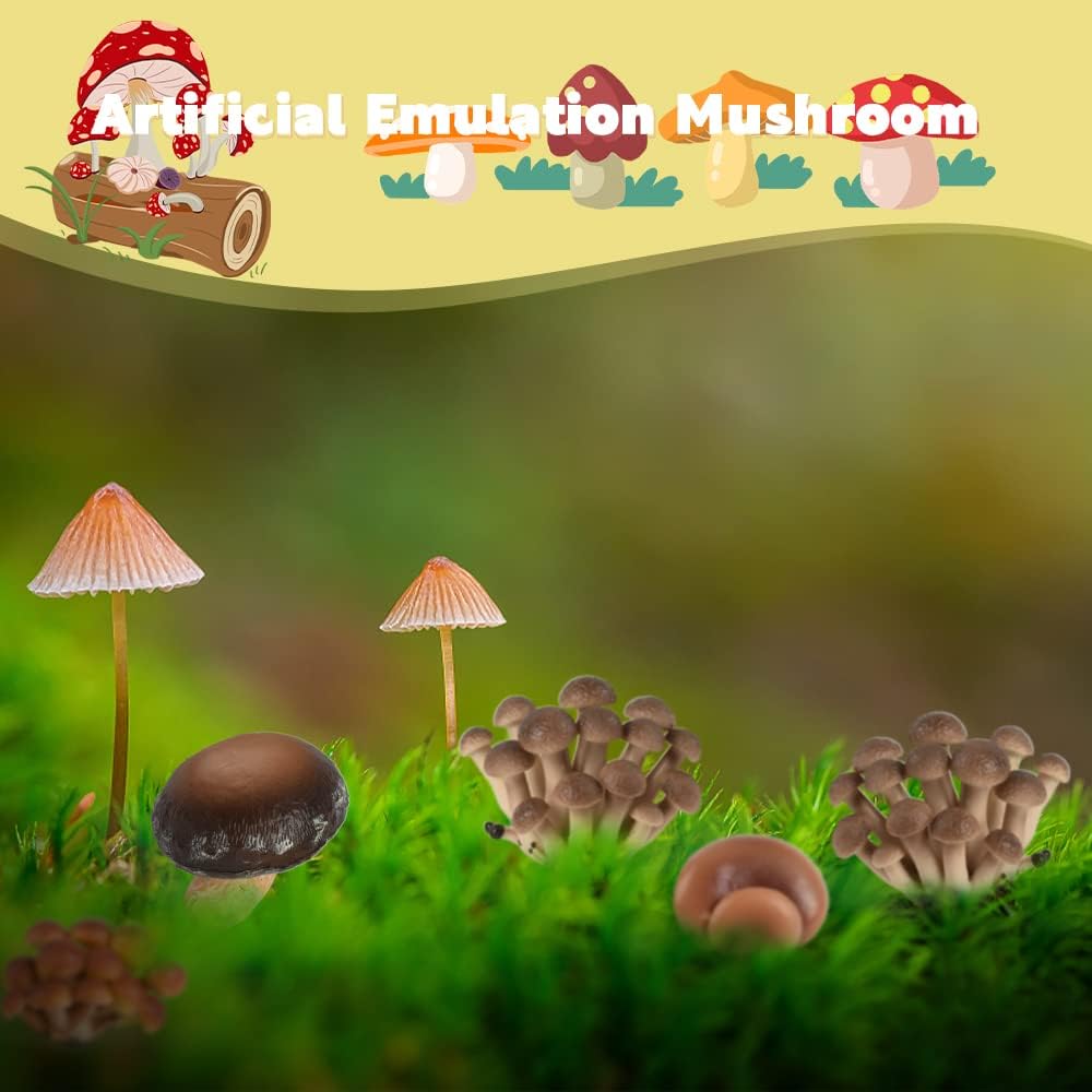 Miniature Mushroom Figurine / Natural / Set of 4
