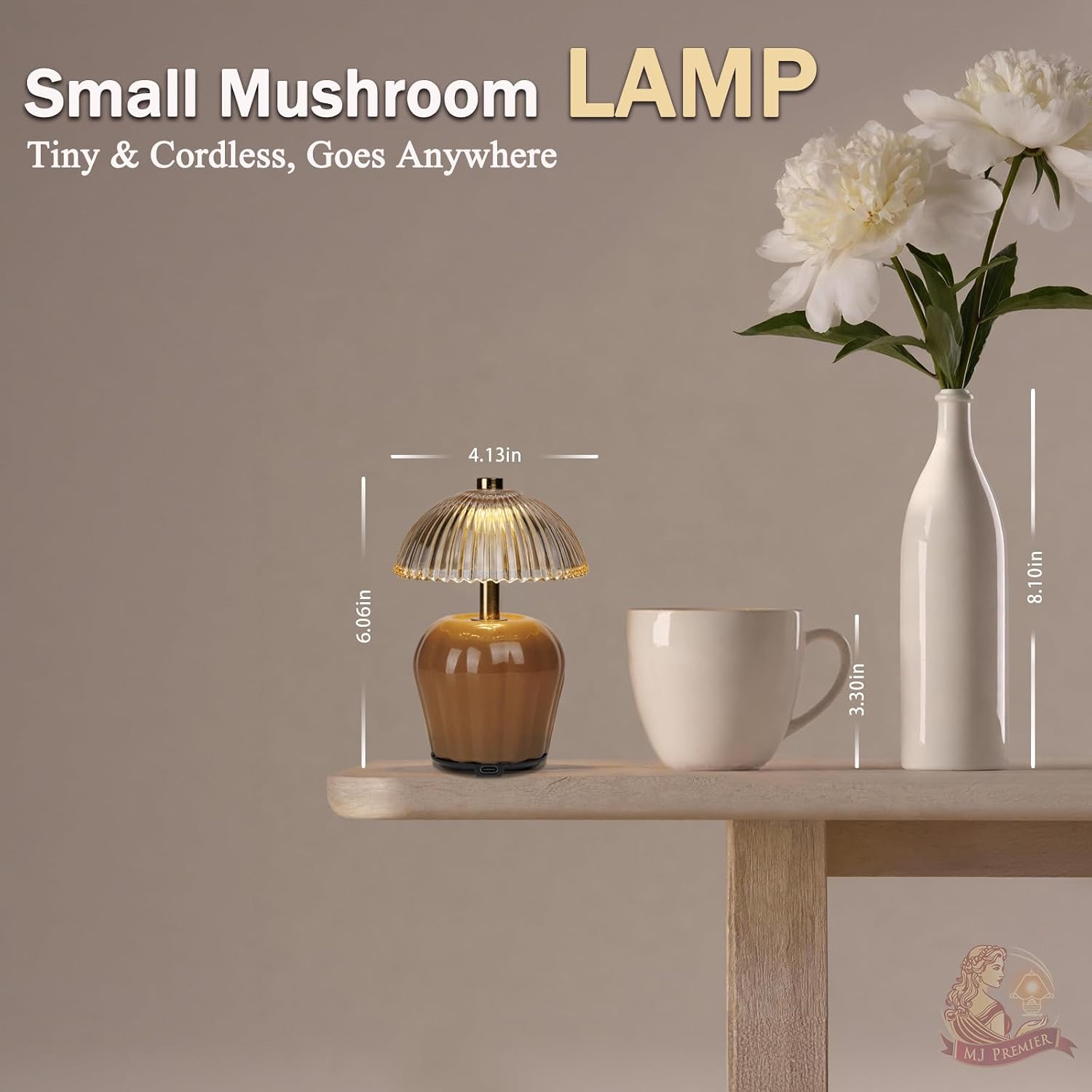 Rechargeable Table Lamp / Brown-2packs