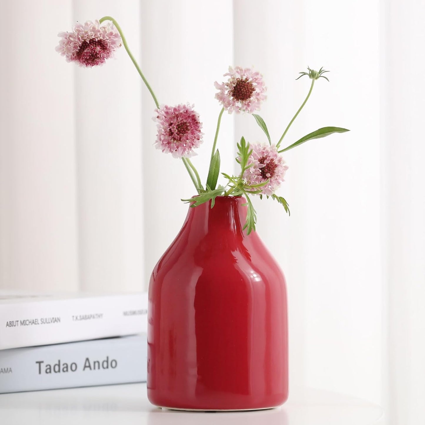 Red Small Vase for Modern Home Decor / 3 Vase Set- Red / Set of 3