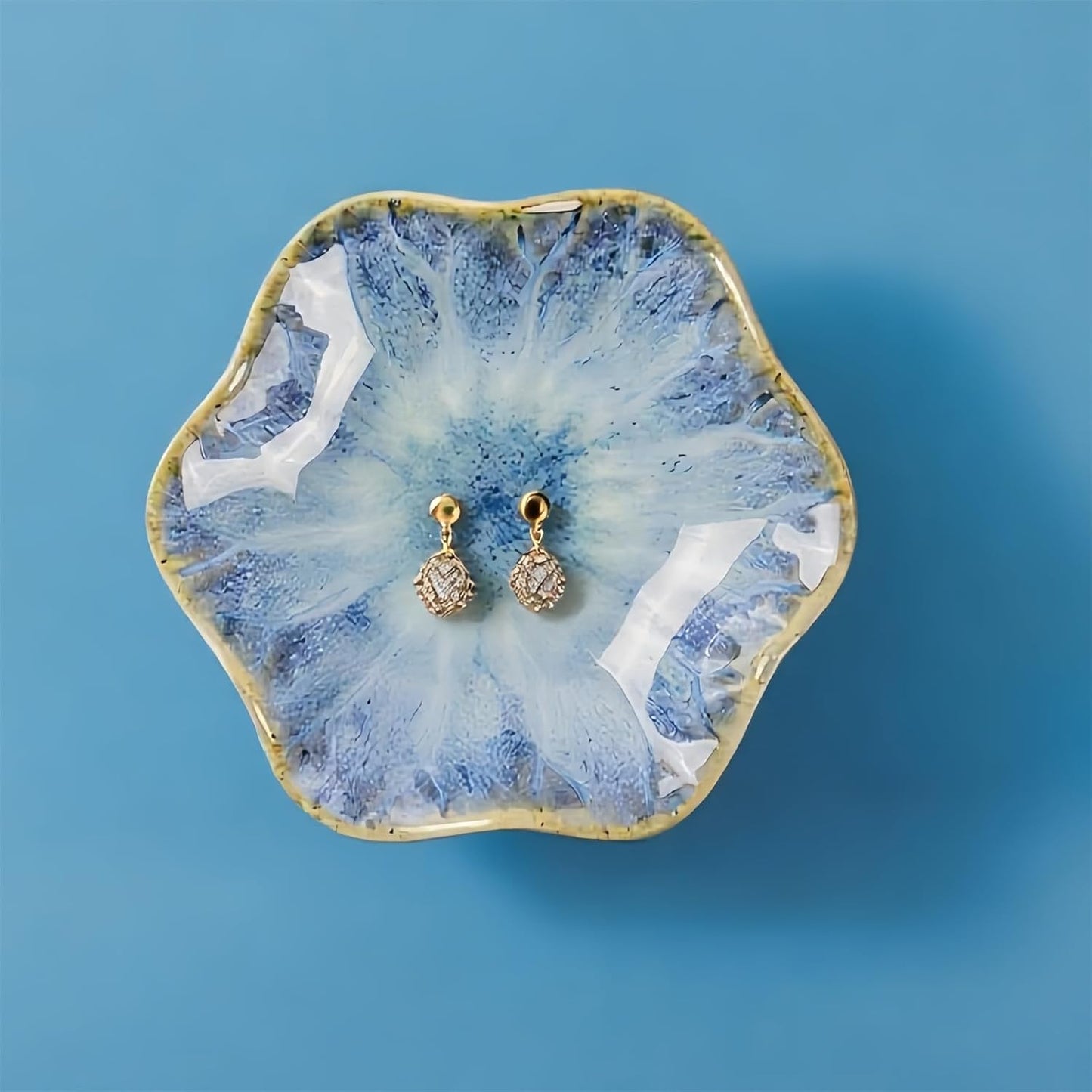 Ring Holder Necklace Small Key / Light Blue / Set of 2