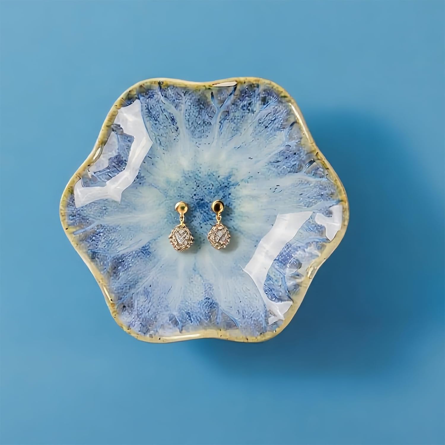 Ring Holder Necklace Small Key / Light Blue / Set of 2