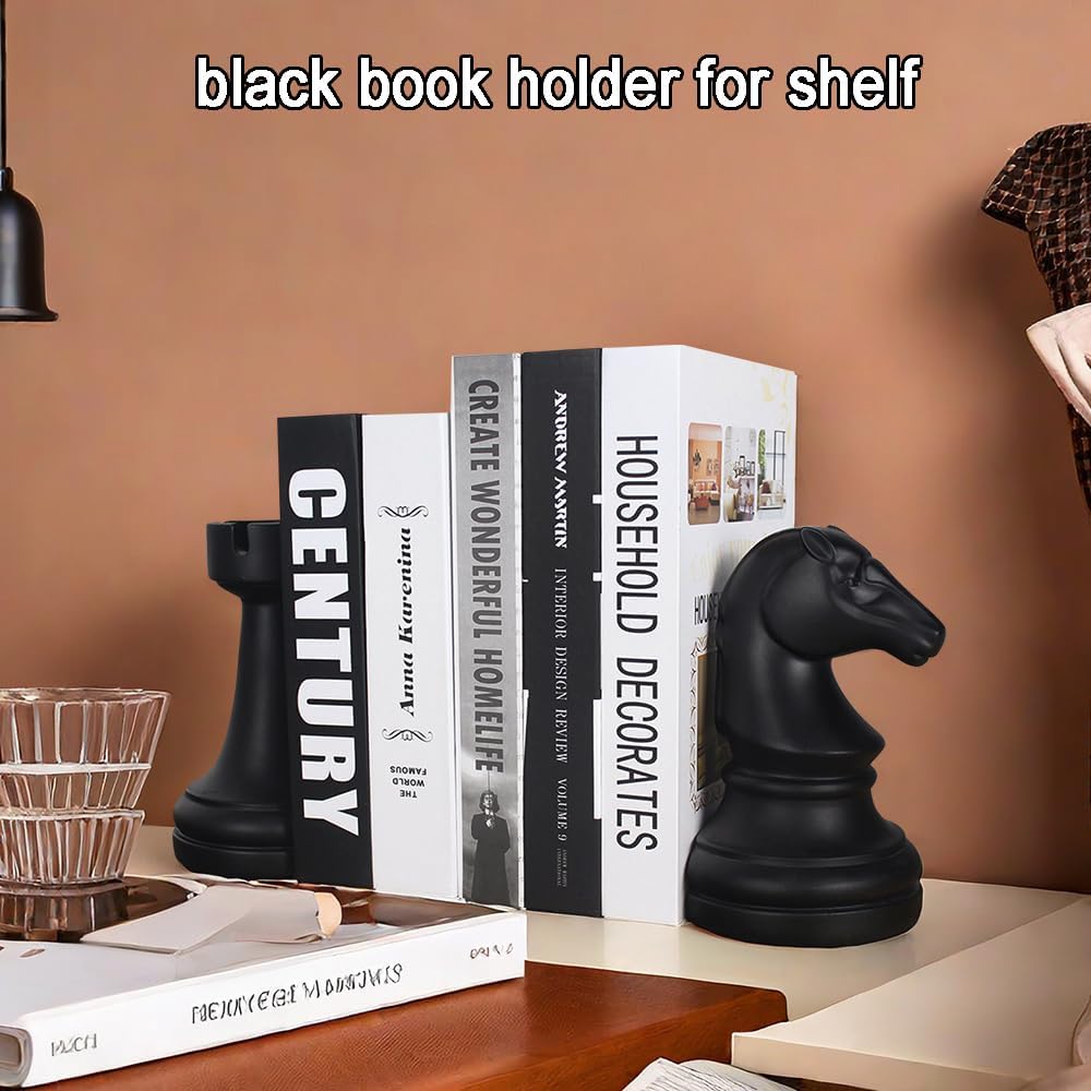 Decorative Book Ends Modern Bookends Stoppers / Black