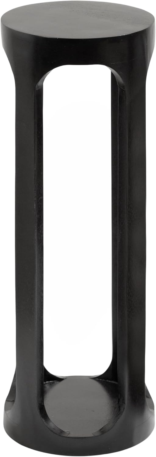 Dahl Modern Wooden Round Drink Table / Black / 8 x 8 x 23
