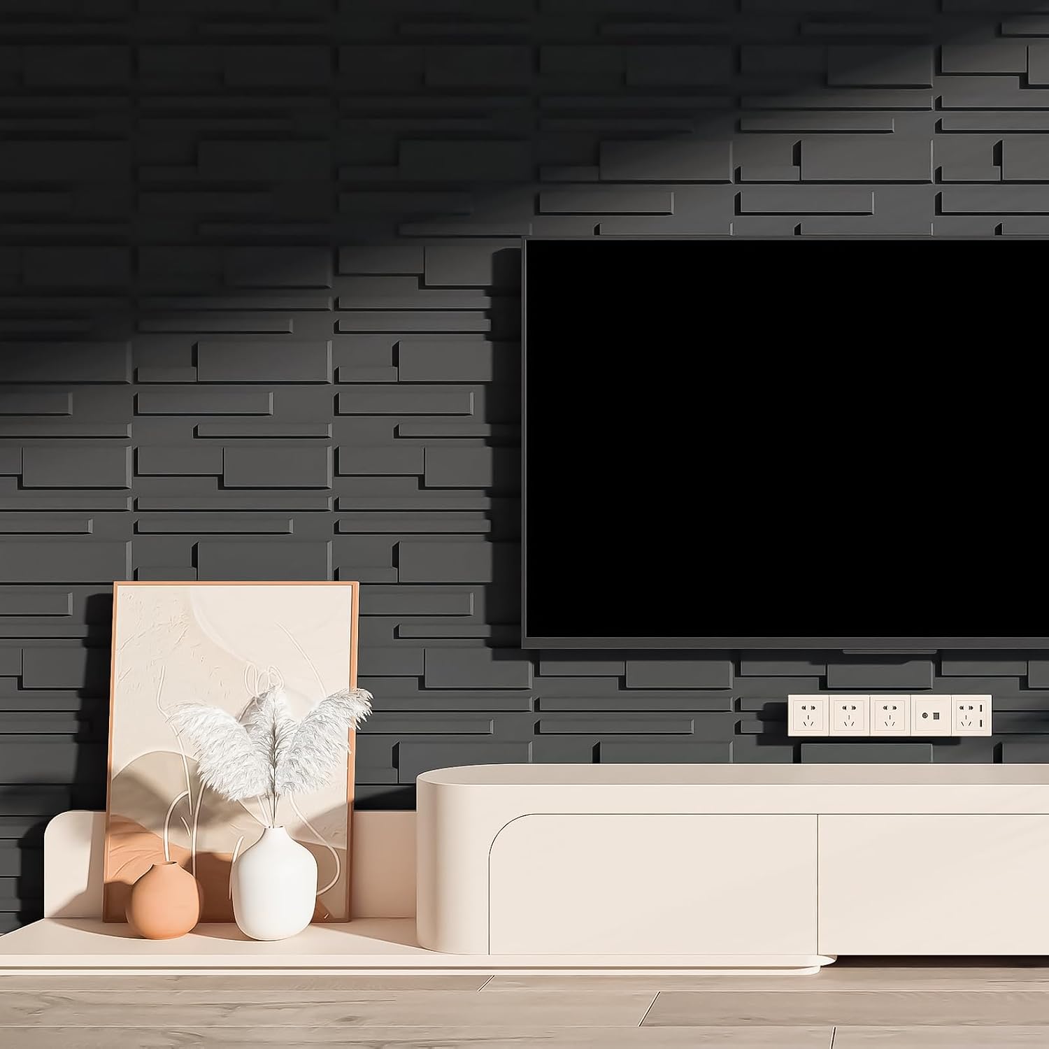Art3d 20 Pack Decorative 3D Wall Panels, 19 Sq.Feet PVC Interior Wall Décor, 11.8"x11.8", Black