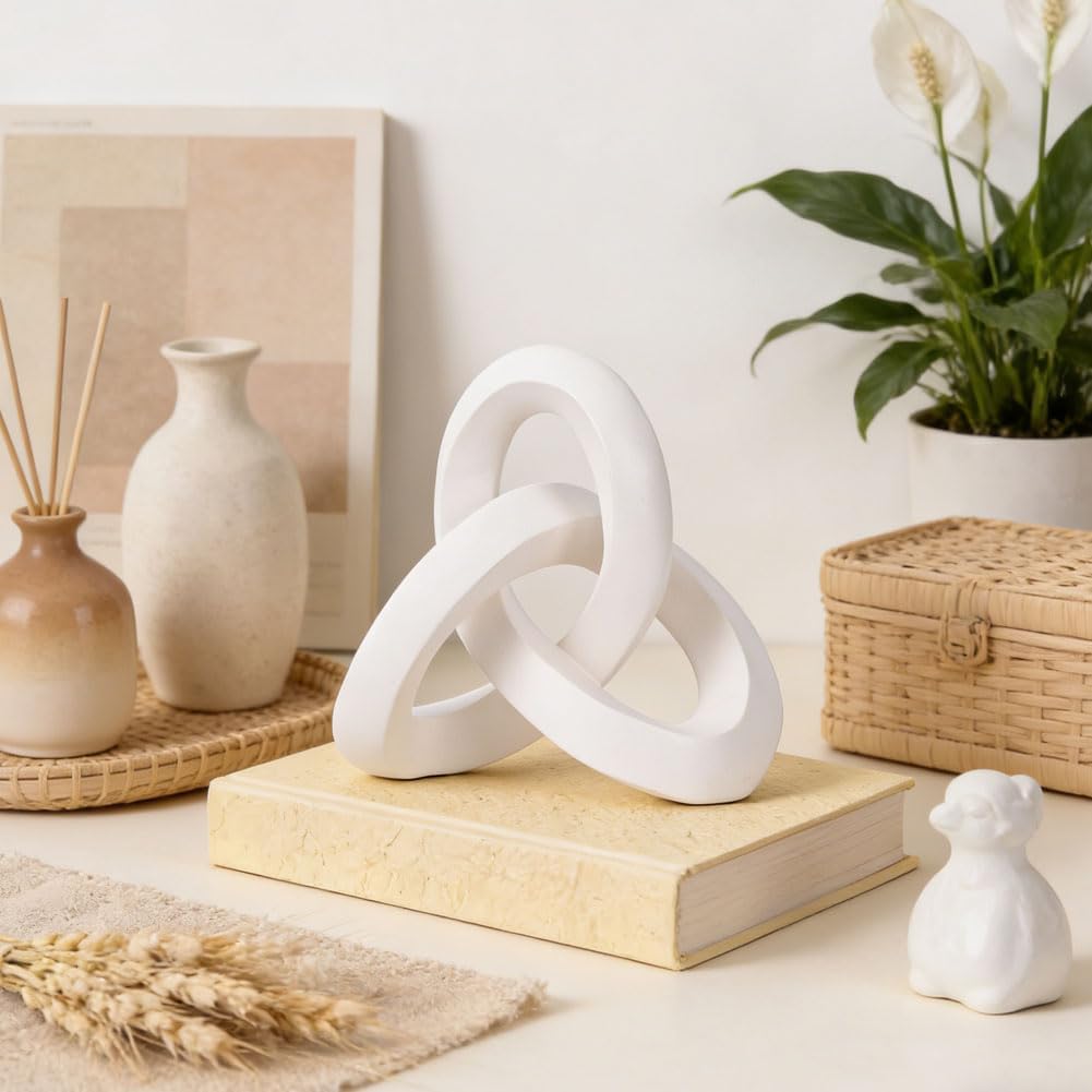 Modern Abstract Resin Decorative Sculpture / White