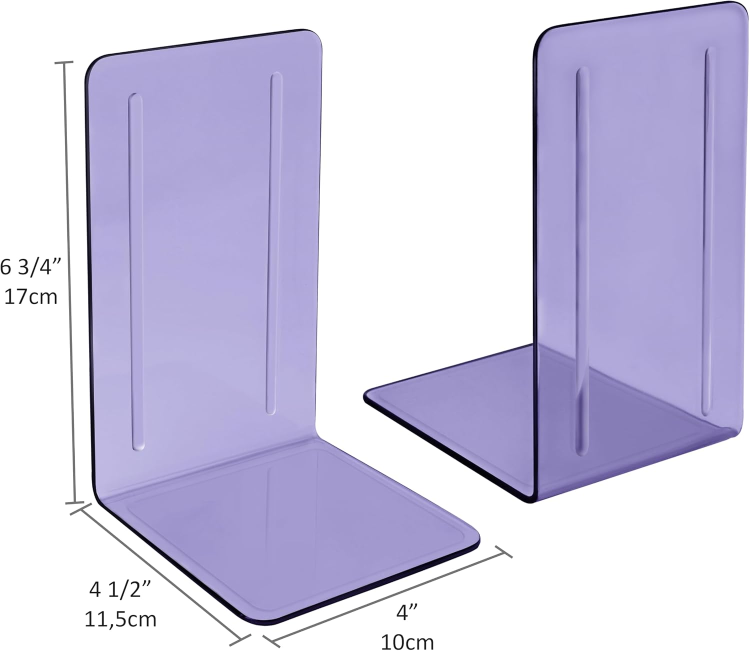 Plastic Bookends / Clear