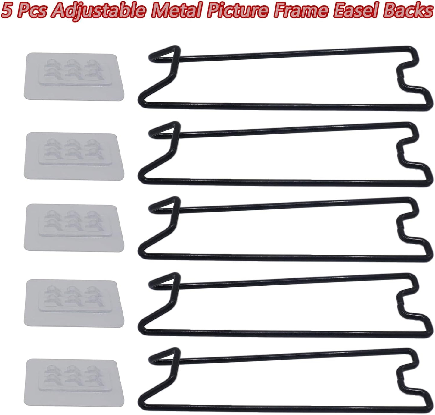 Adjustable Metal Picture Frame Easel Backs / 7.09 x 2.17 / Set of 5
