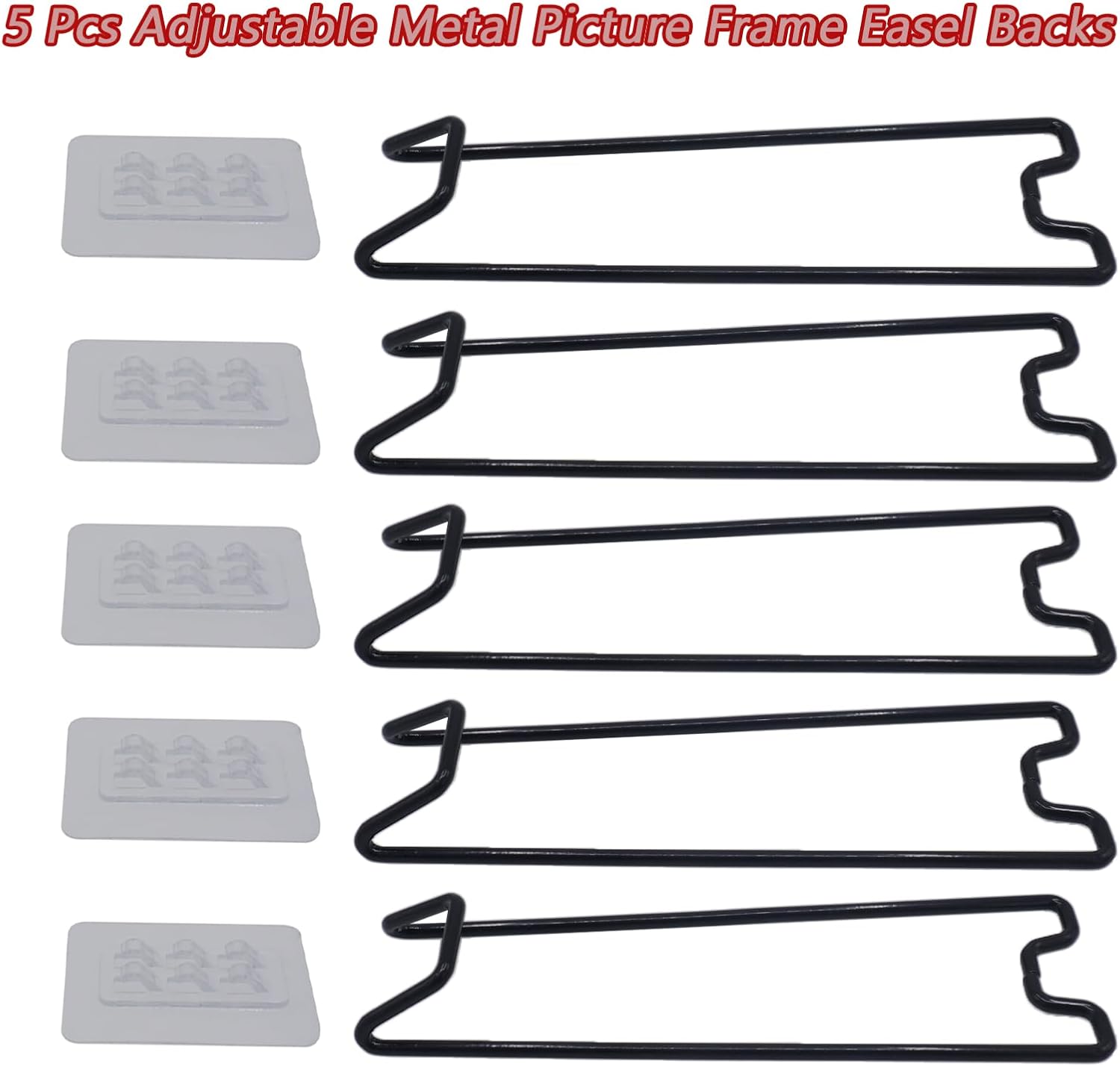 Adjustable Metal Picture Frame Easel Backs / 7.09 x 2.17 / Set of 5