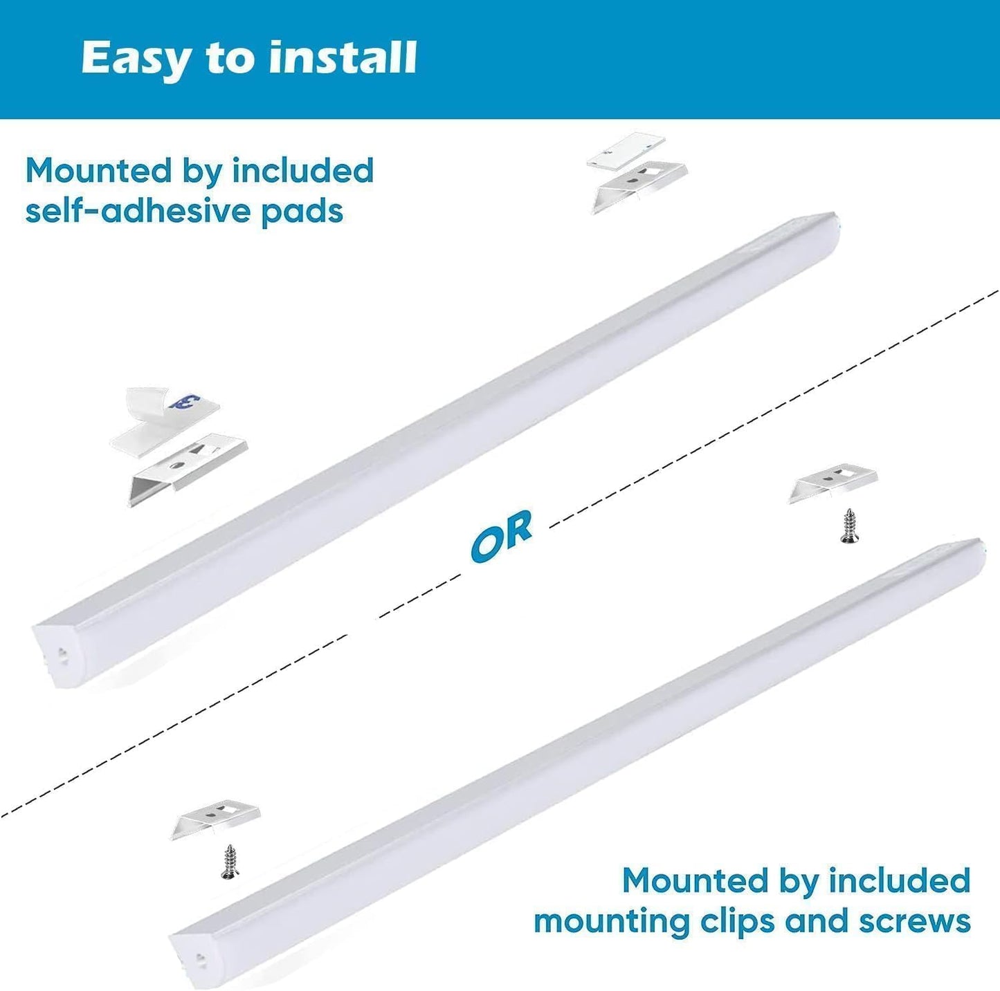 Cefrank V Shape Cabinet Lights, Warm White 4X 12 Inches V-Shape LED Light Bars - 1200lm 12W - Warm White 3000K