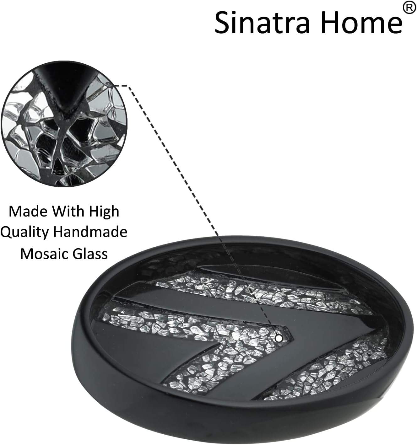Zahari Home 4pc Sinatra Stylish Bathroom Accessories Set Black Soap Dispenser/Lotion Pump, Tumbler, Tooth Brush Holder