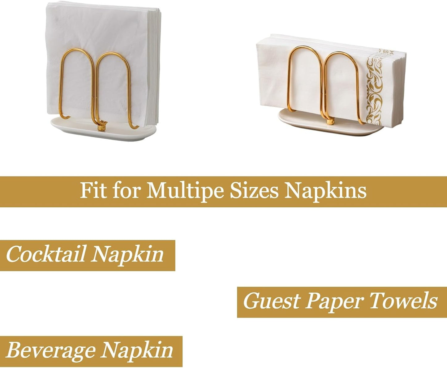 Modern Disposable Hand Guest Towel Holder / Gold