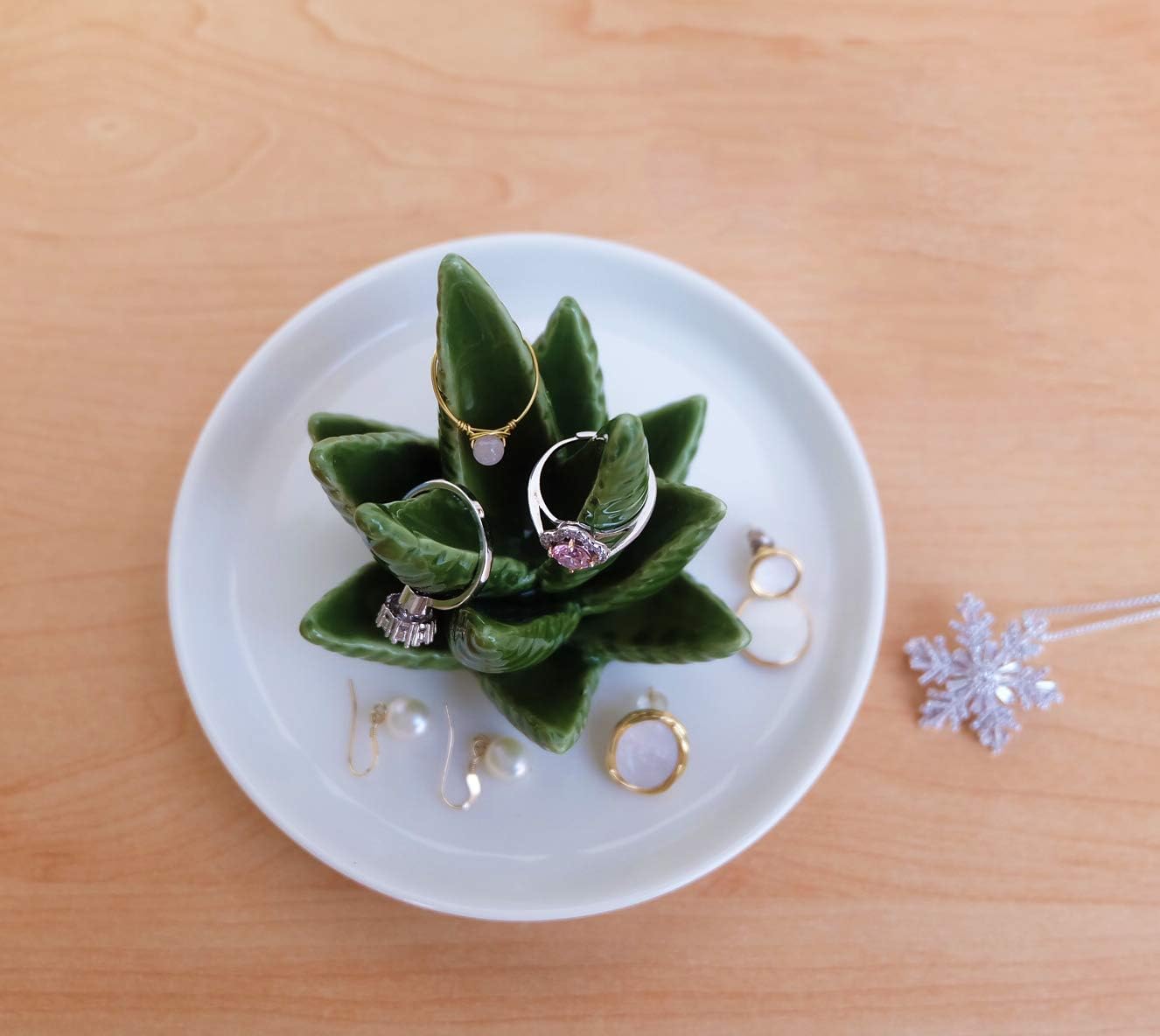 Ring Holder / Jewelry Holder Trinket Tray for Rings Earrings Necklace / Aloe