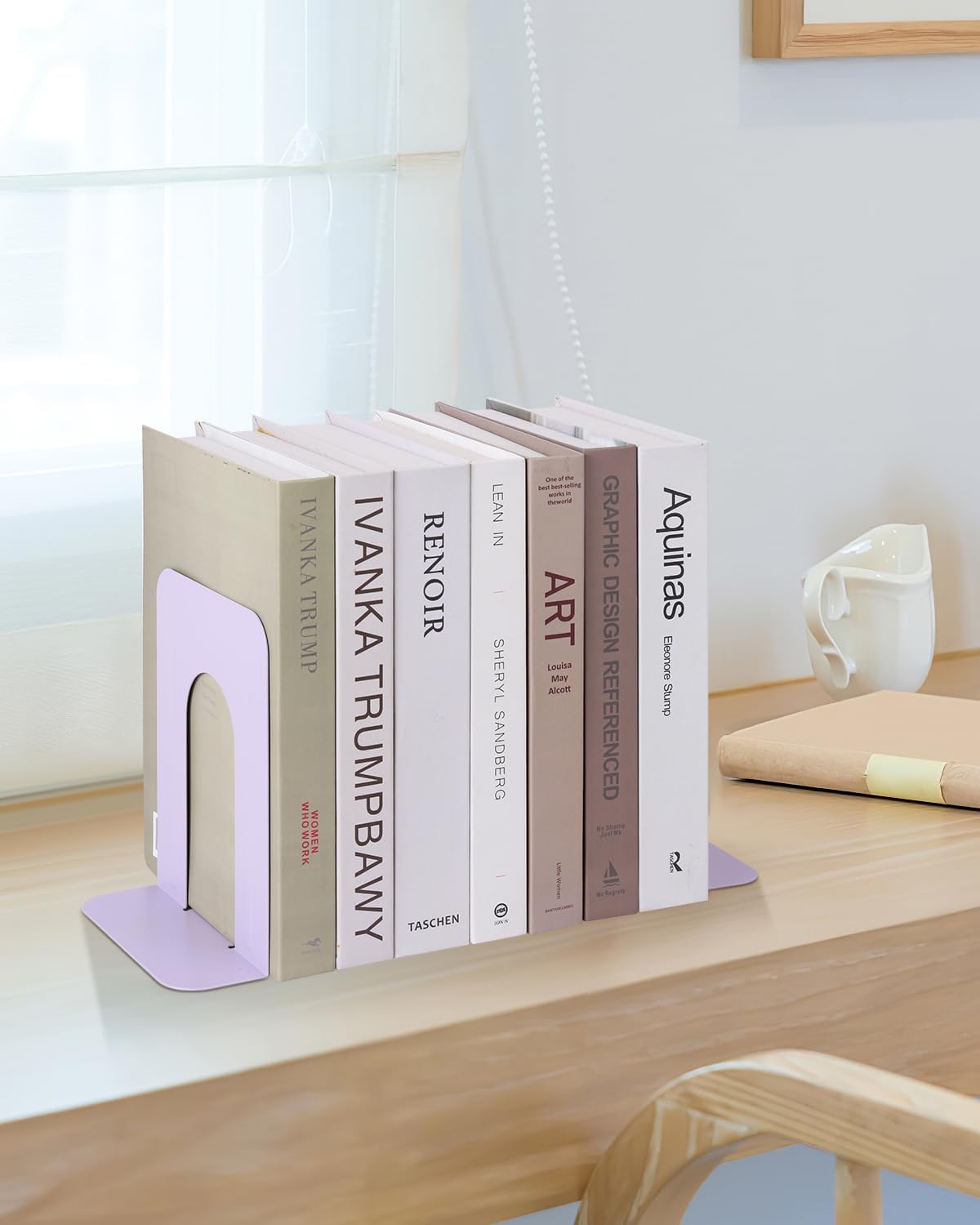 Metal Book Ends / Light Purple / Set of 2