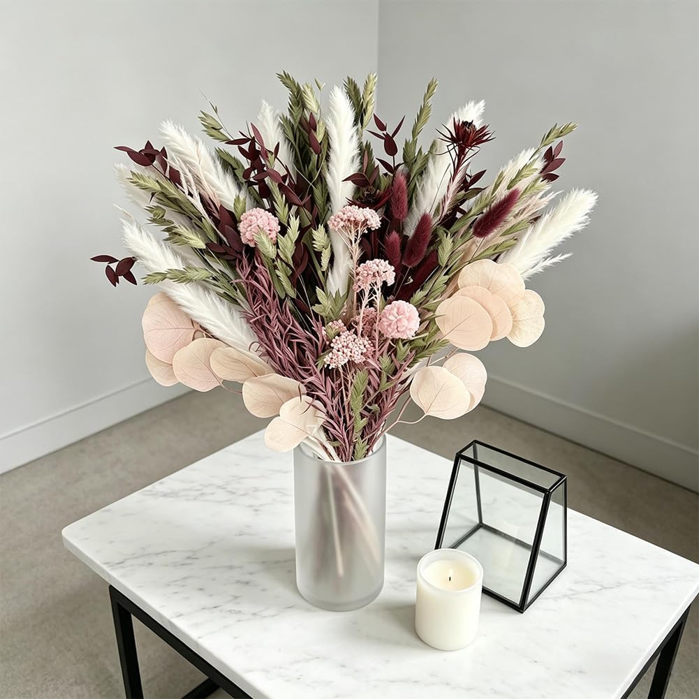 Boho Dried Flowers / Blush Pink Pampas Grass Bouquet