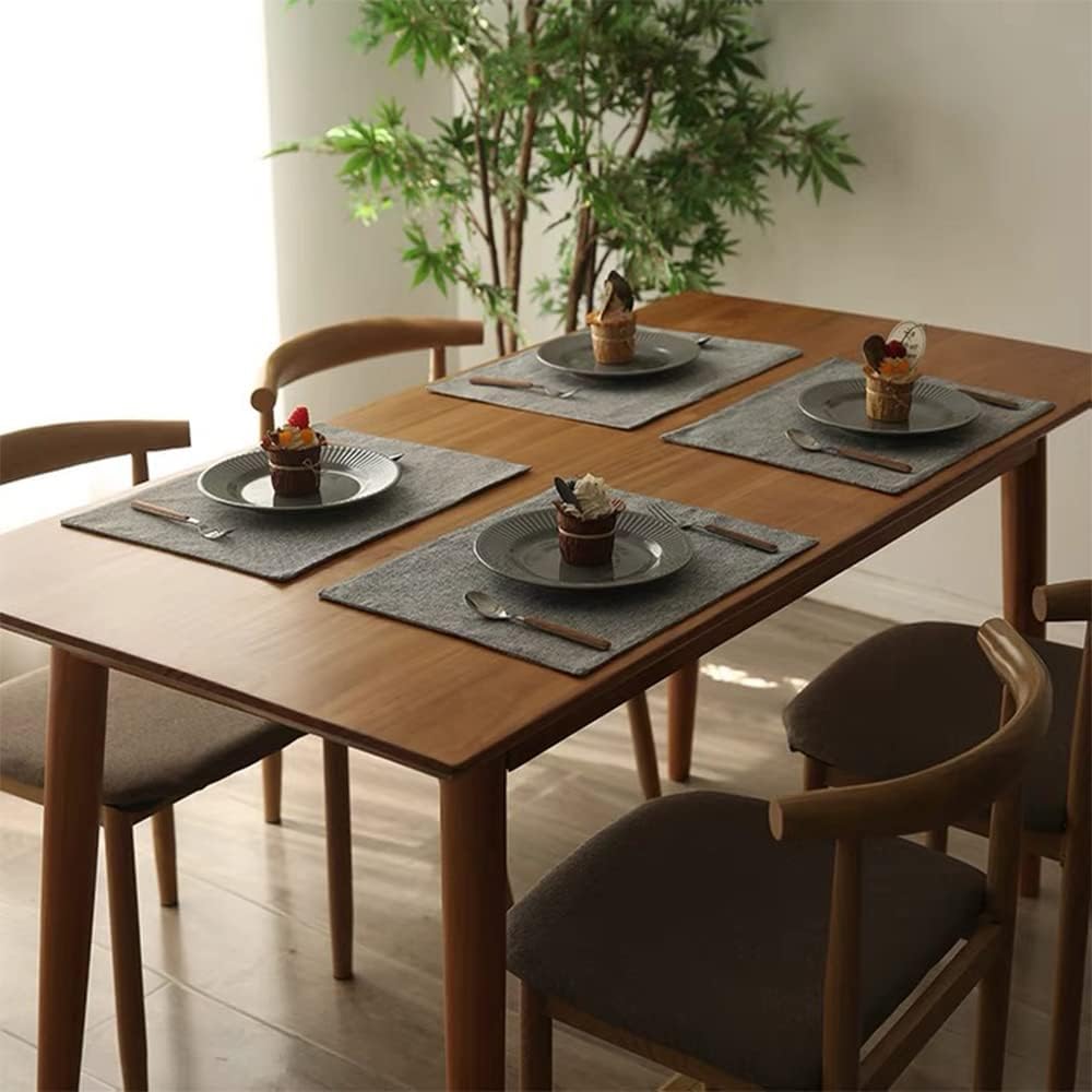 Weabetfu Cloth Placemats Set of 8 Heat Resistant Dining Table Place mats | Cotton Linen Machine Washable Kitchen Table