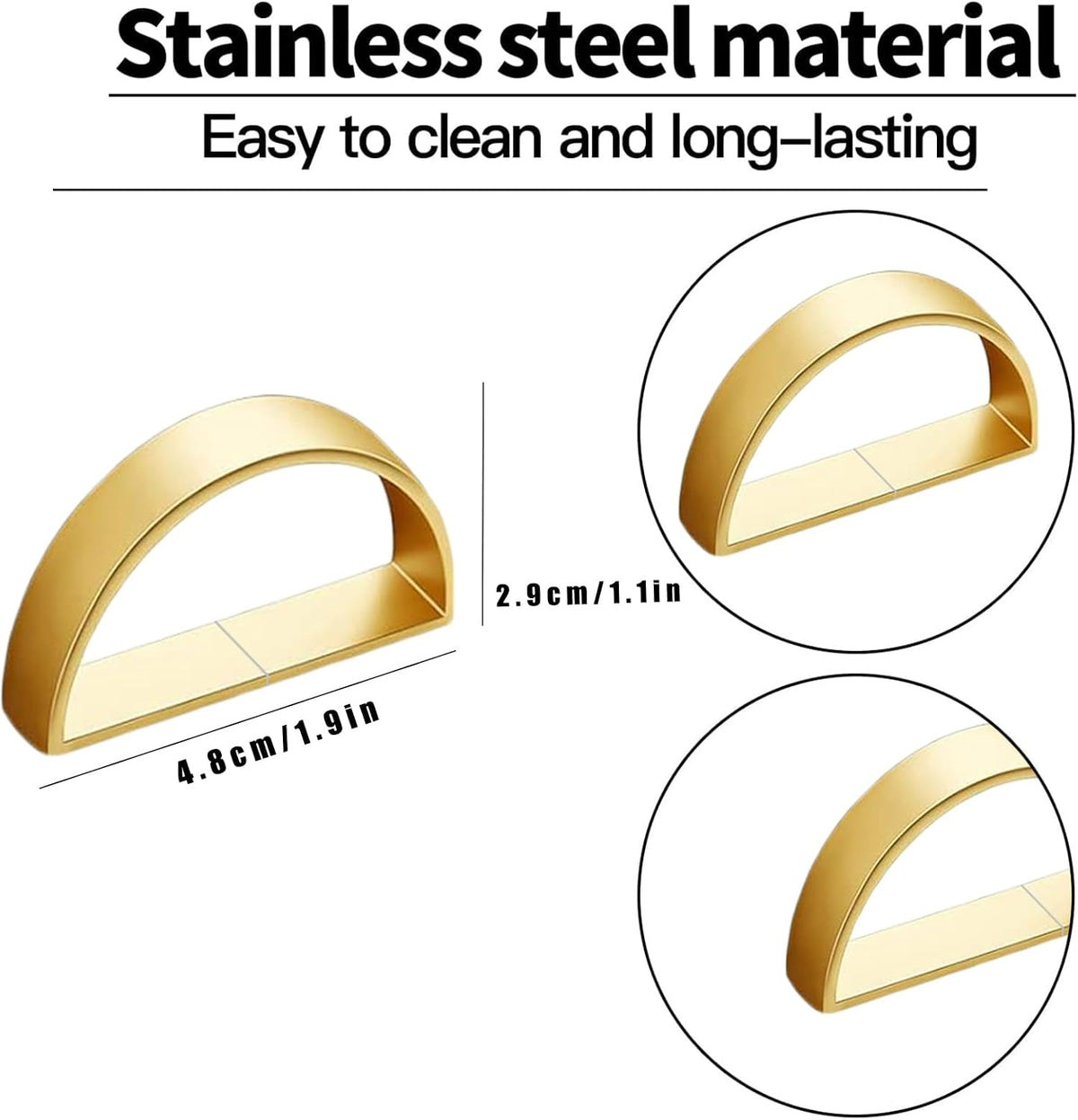 32 Pcs Matt Gold Napkin Rings - Metal Napkin Ring(Semicircle) | Stainless Steel Napkin Rings for Table Settings Wedding